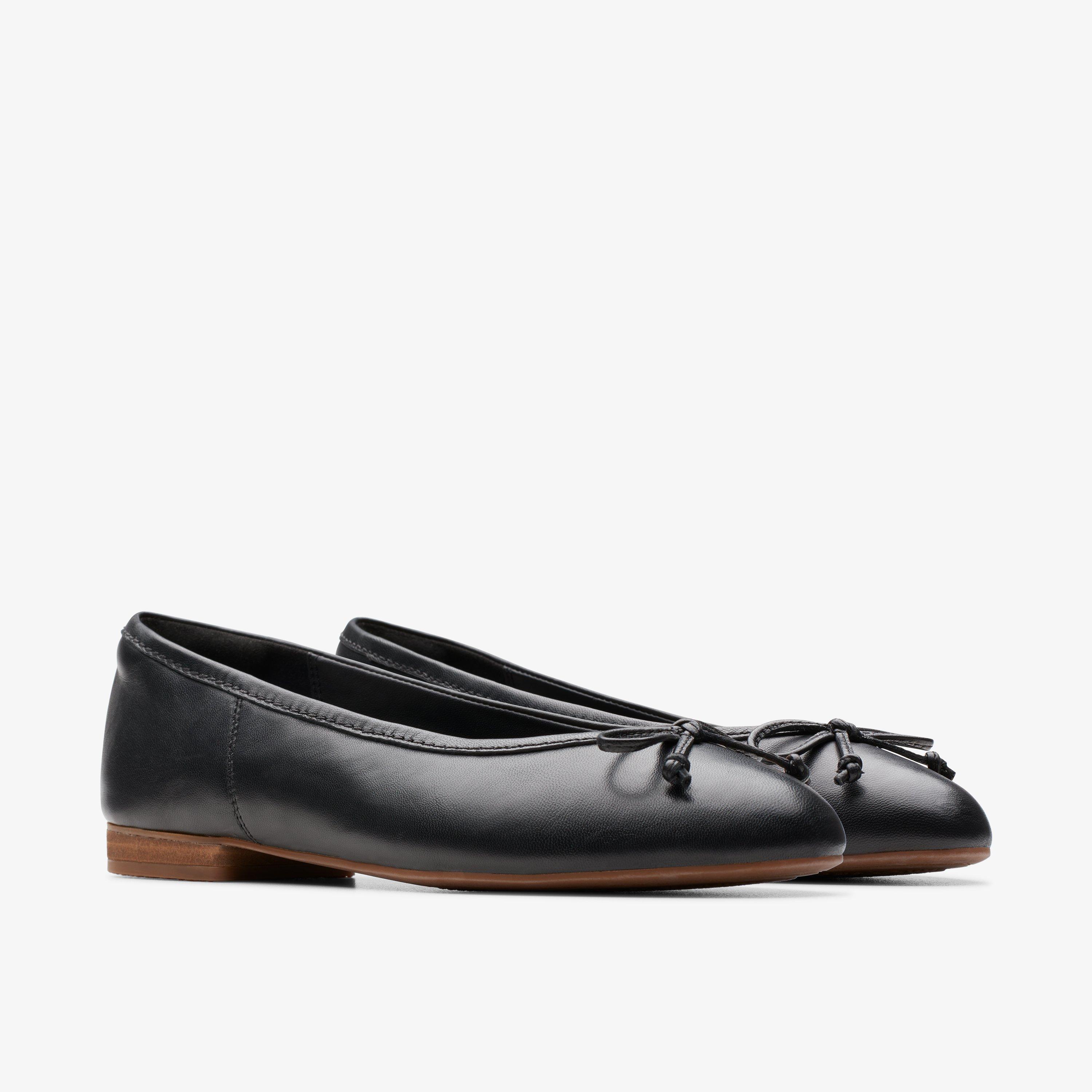 Black leather ballet pumps uk best sale