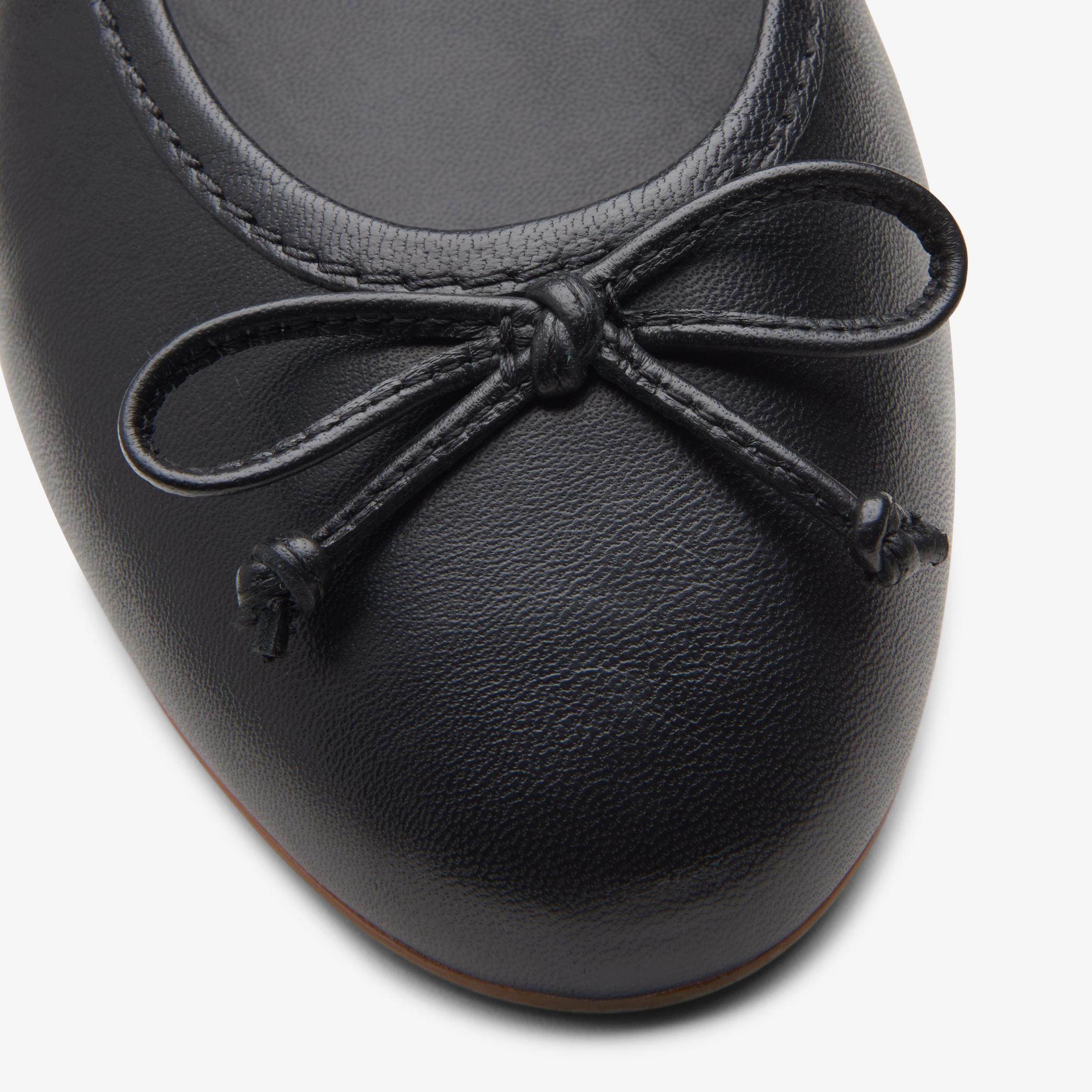 Fawna Lily Black Leather Ballerina, view 7 of 7