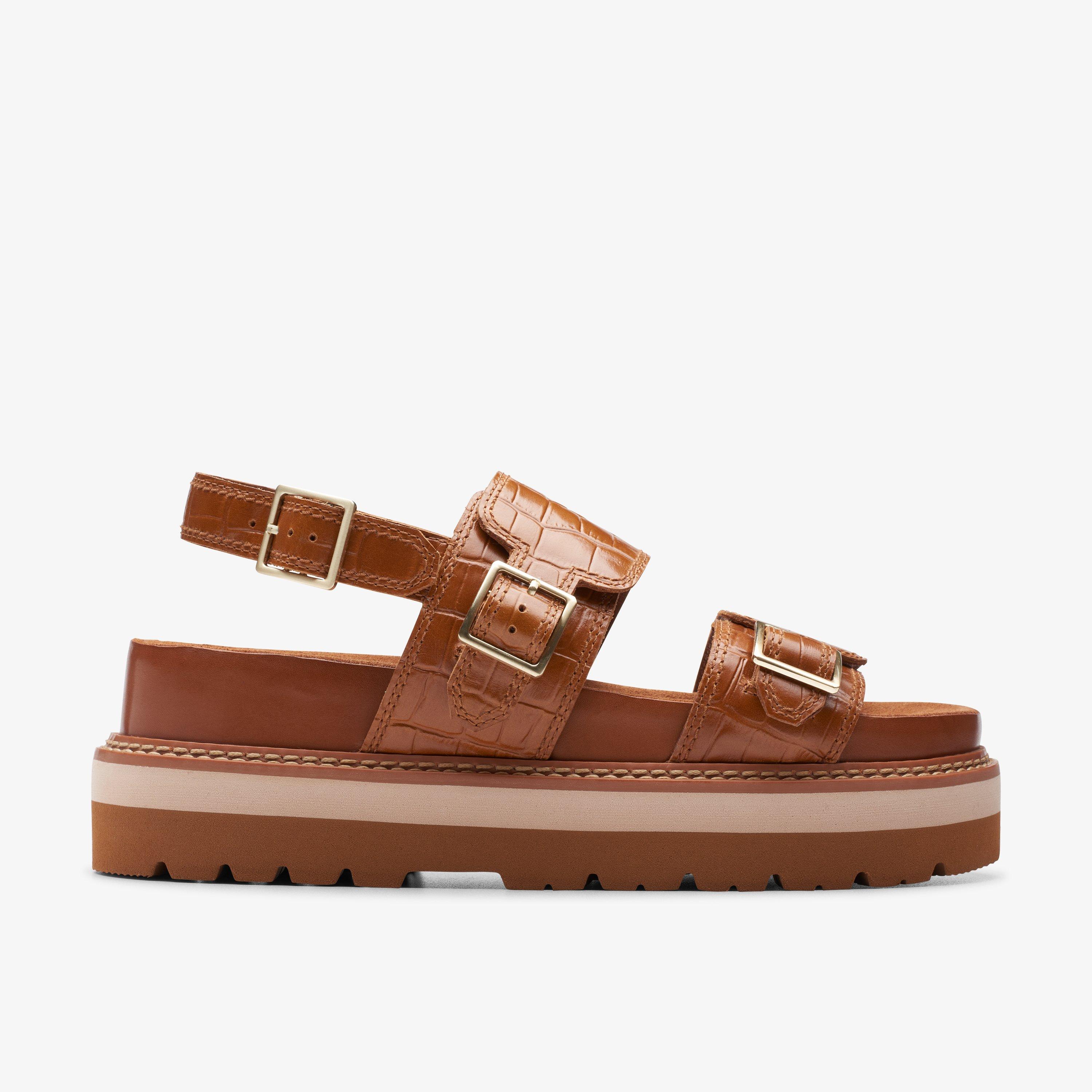 WOMENS ORIANNA GLIDE Tan Interest Flat Sandals | Clarks US