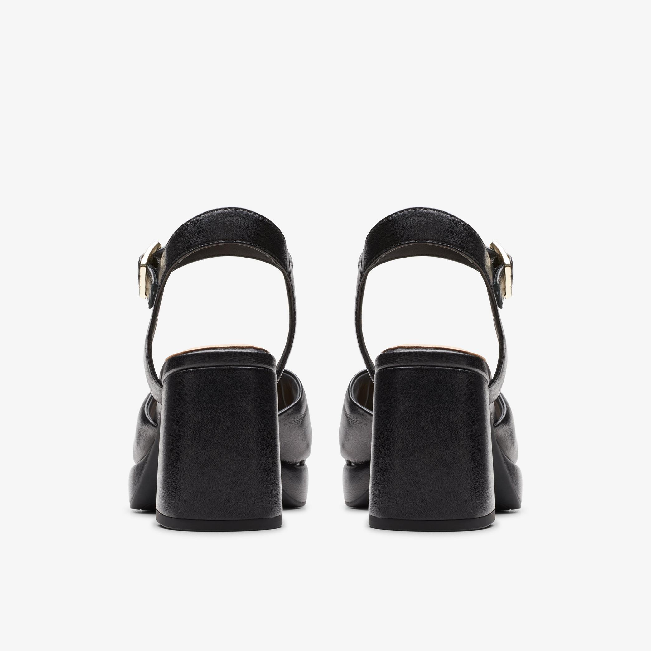 WOMENS Ritzy75 Rae Black Leather Heeled Sandals | Clarks US