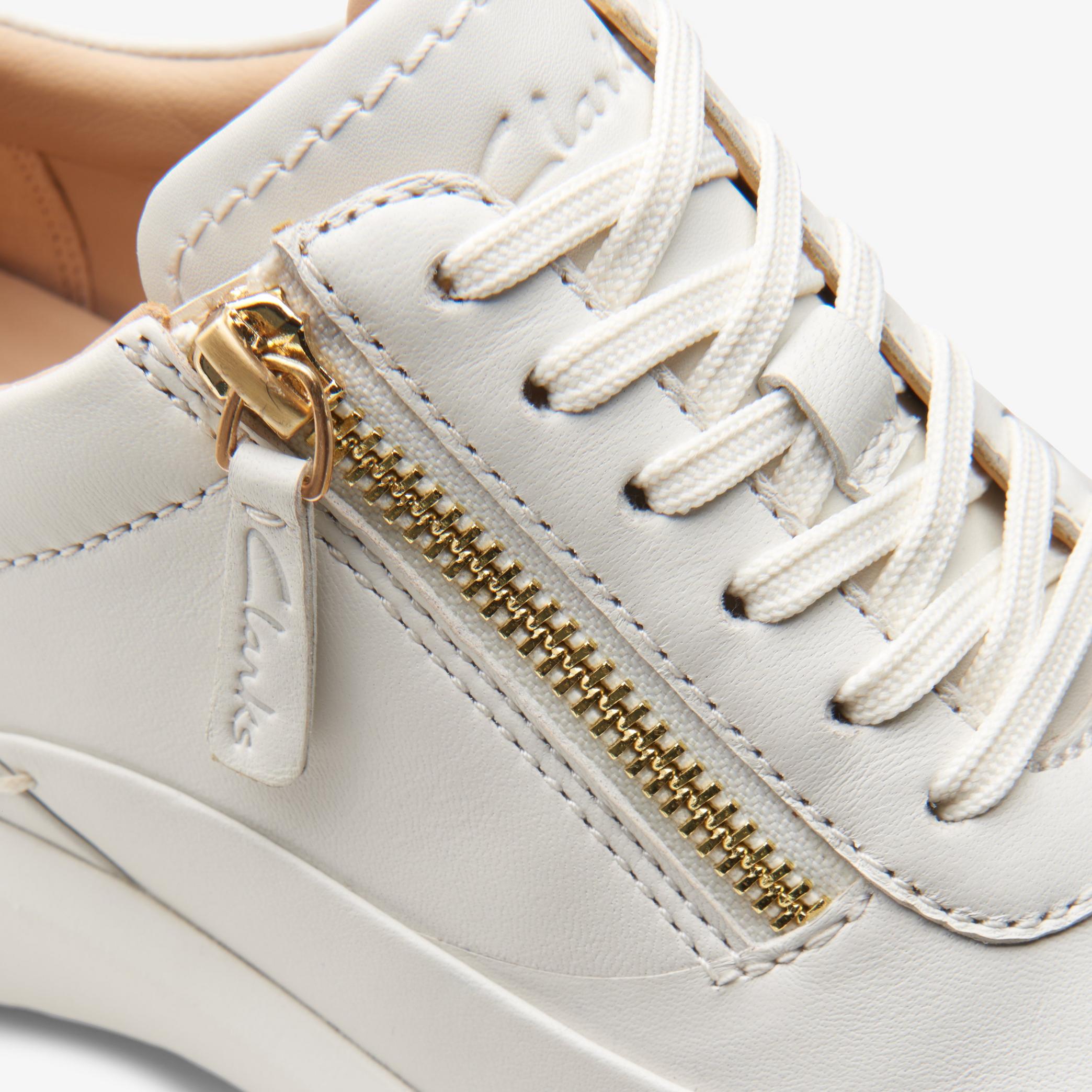 Tivoli Zip Off White Leather Trainers, view 9 of 11
