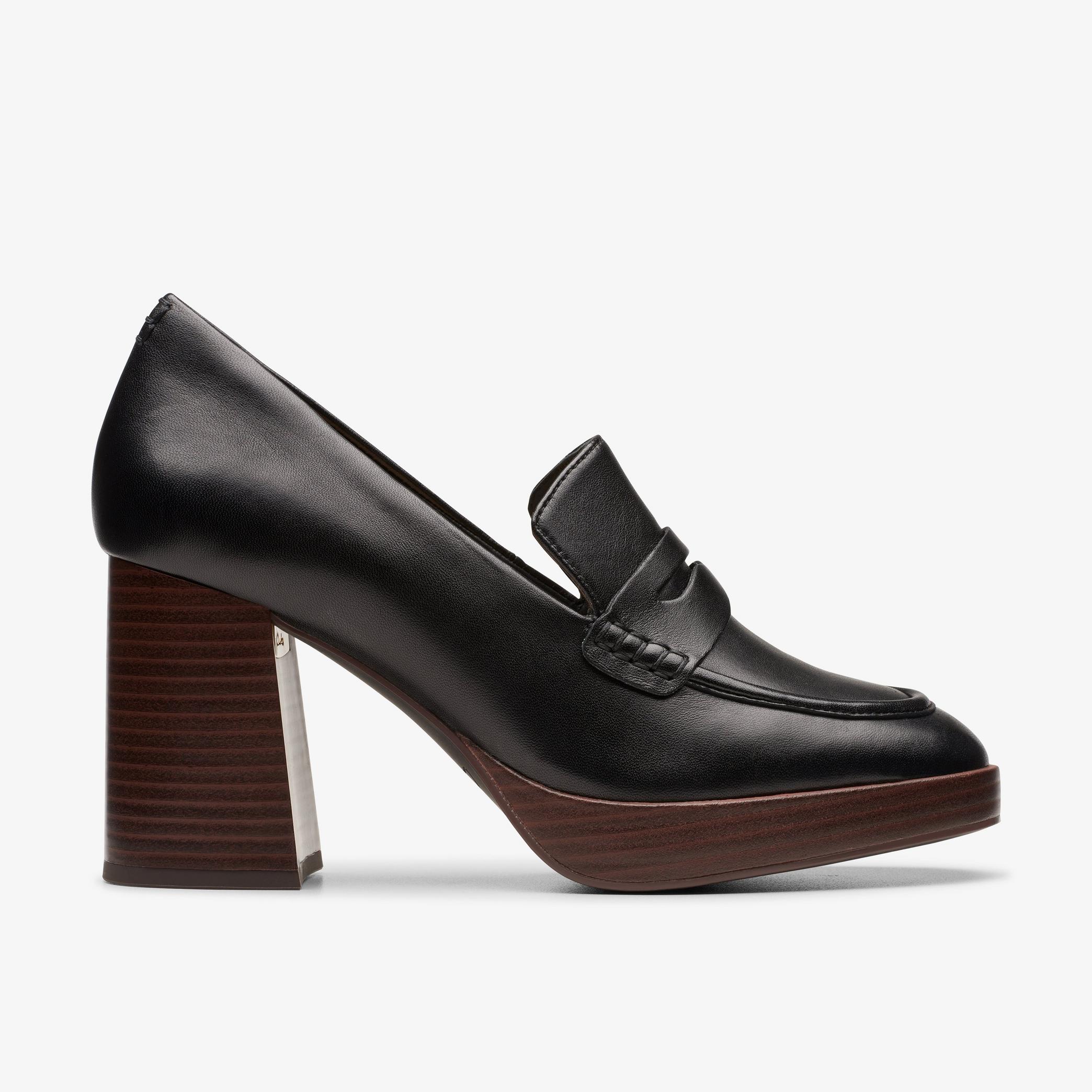 Zoya 85 Walk Black Leather High Heels, view 1 of 6