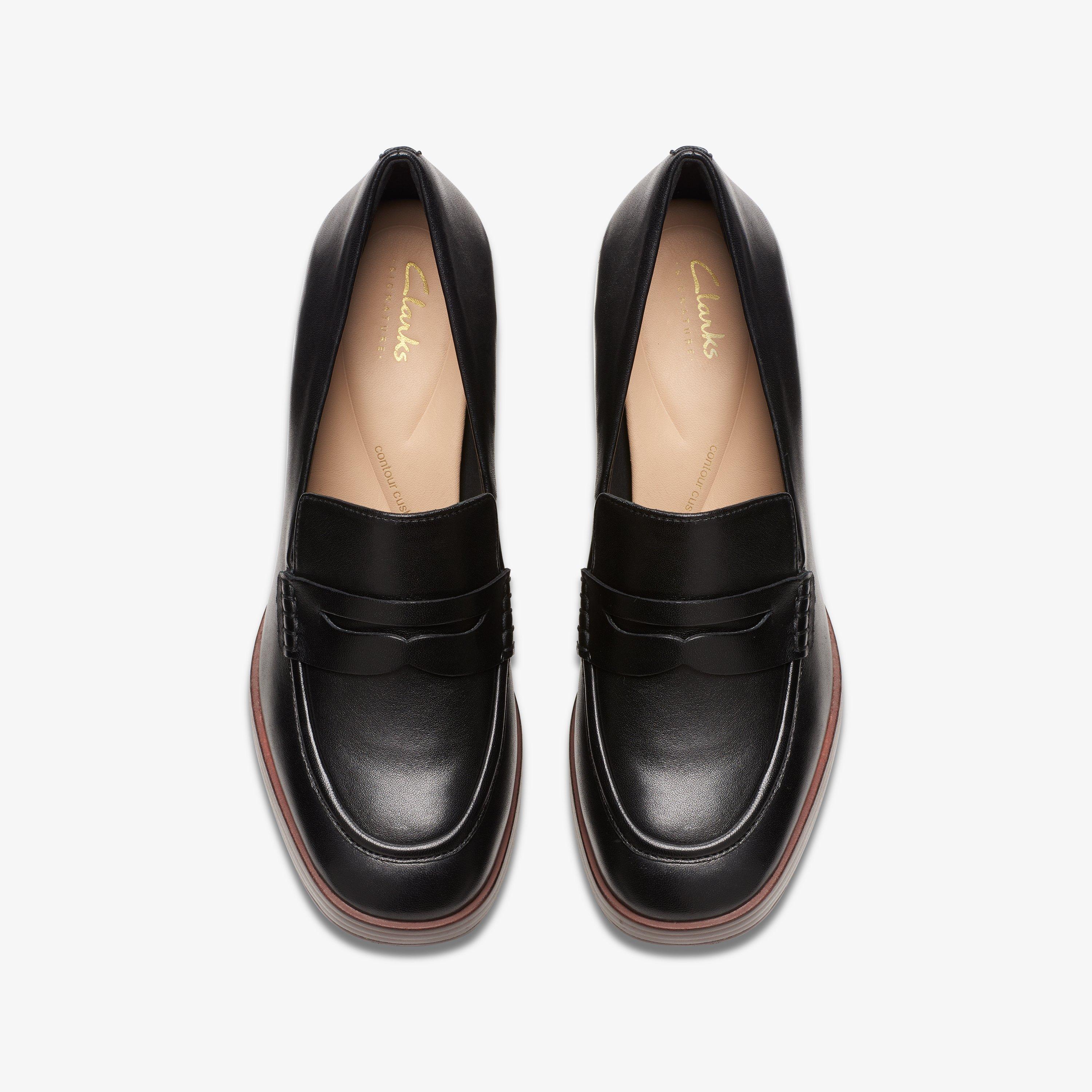 Clarks black on sale loafers womens