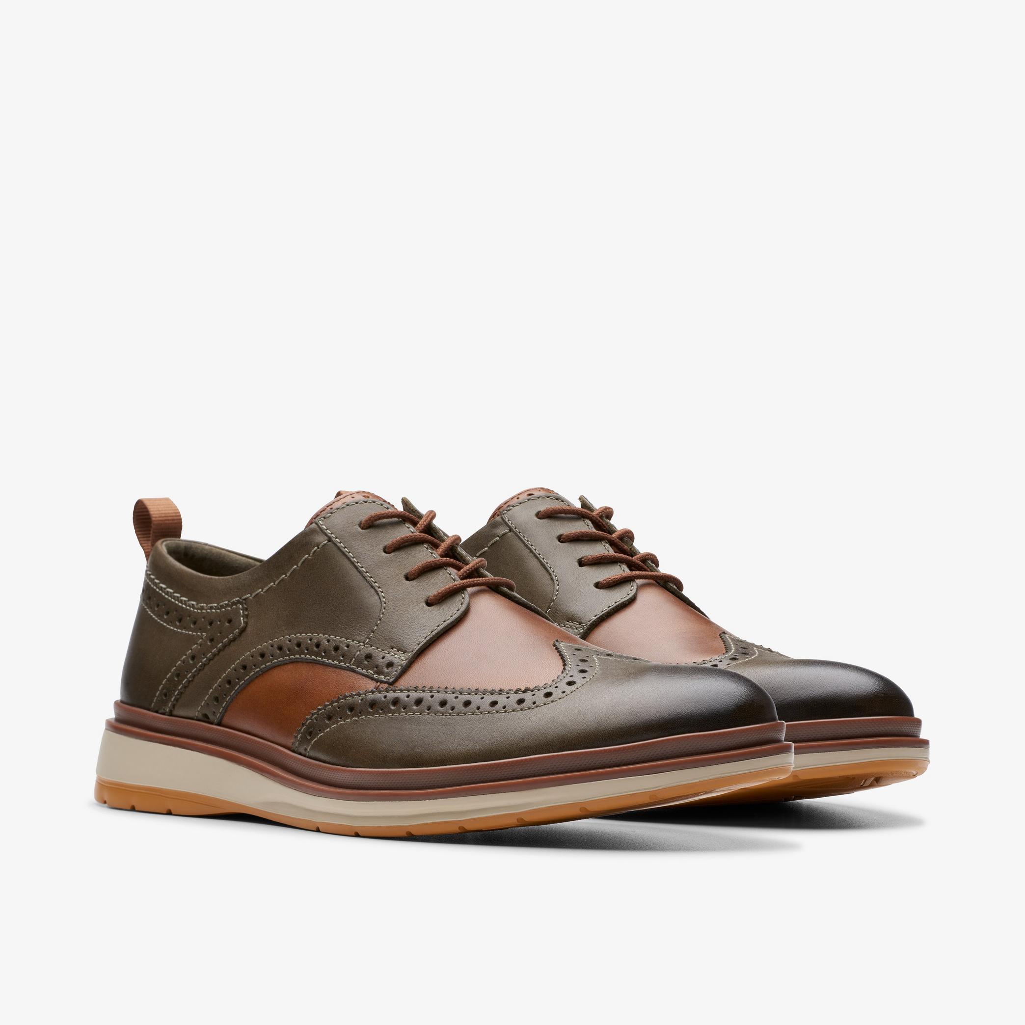 Chantry Wing Dark Olive Combination Oxford Shoes, view 4 of 7