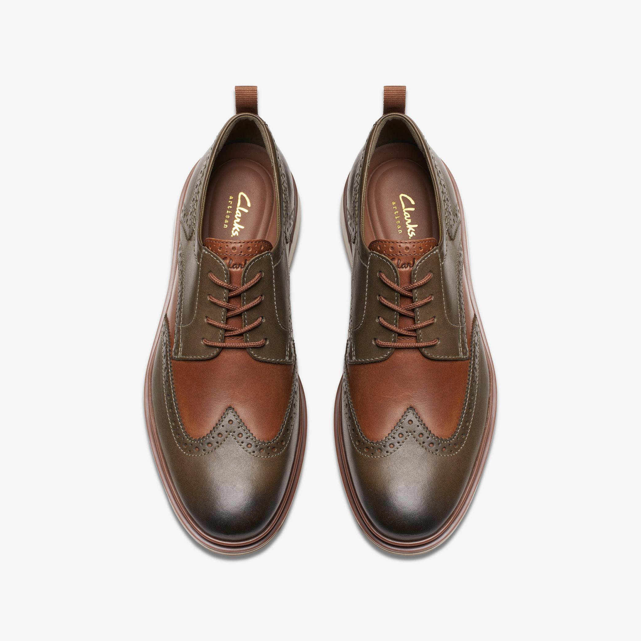 Chantry Wing Dark Olive Combination Oxford Shoes, view 6 of 7