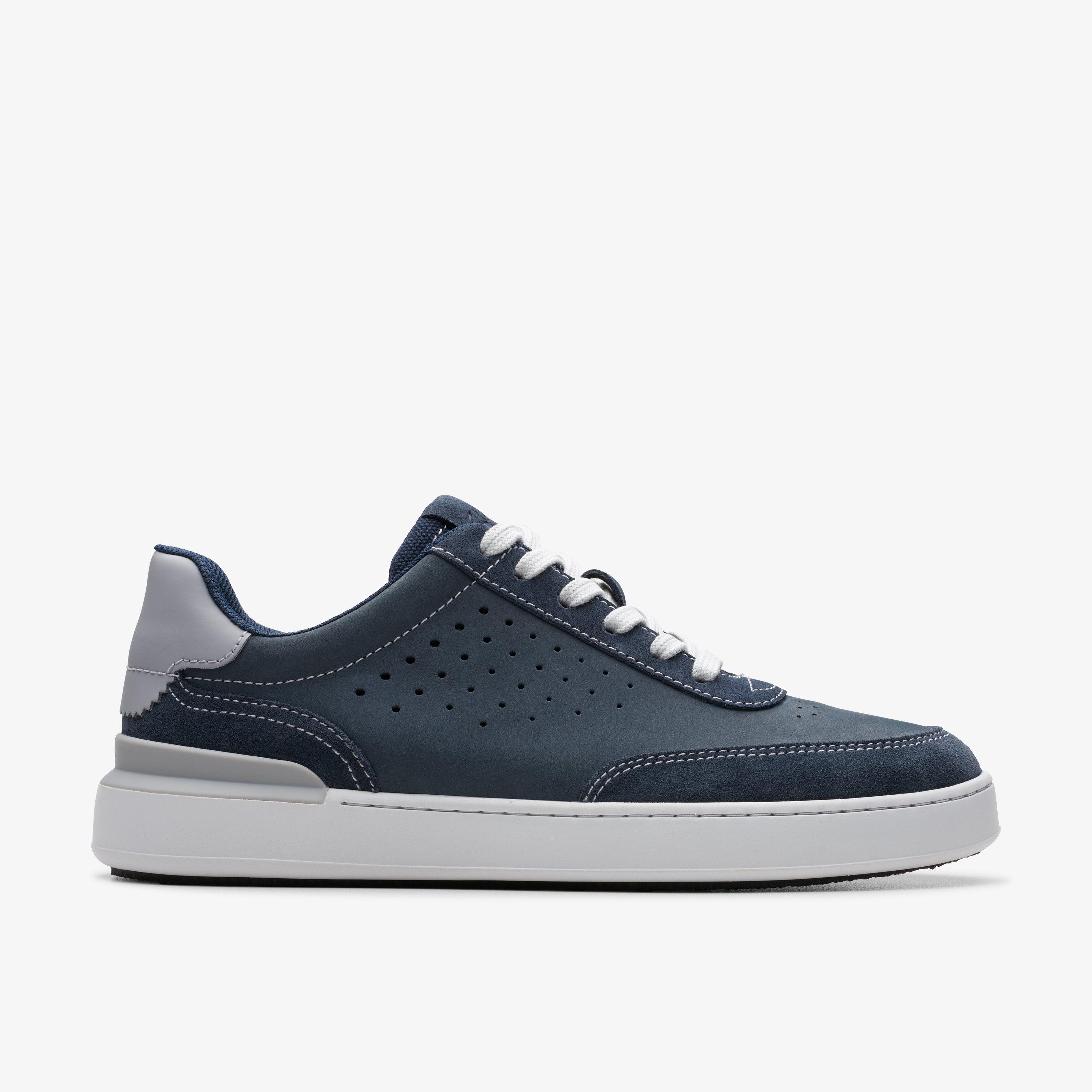 Mens CourtLite Run Navy Nubuck Trainers | Clarks UK