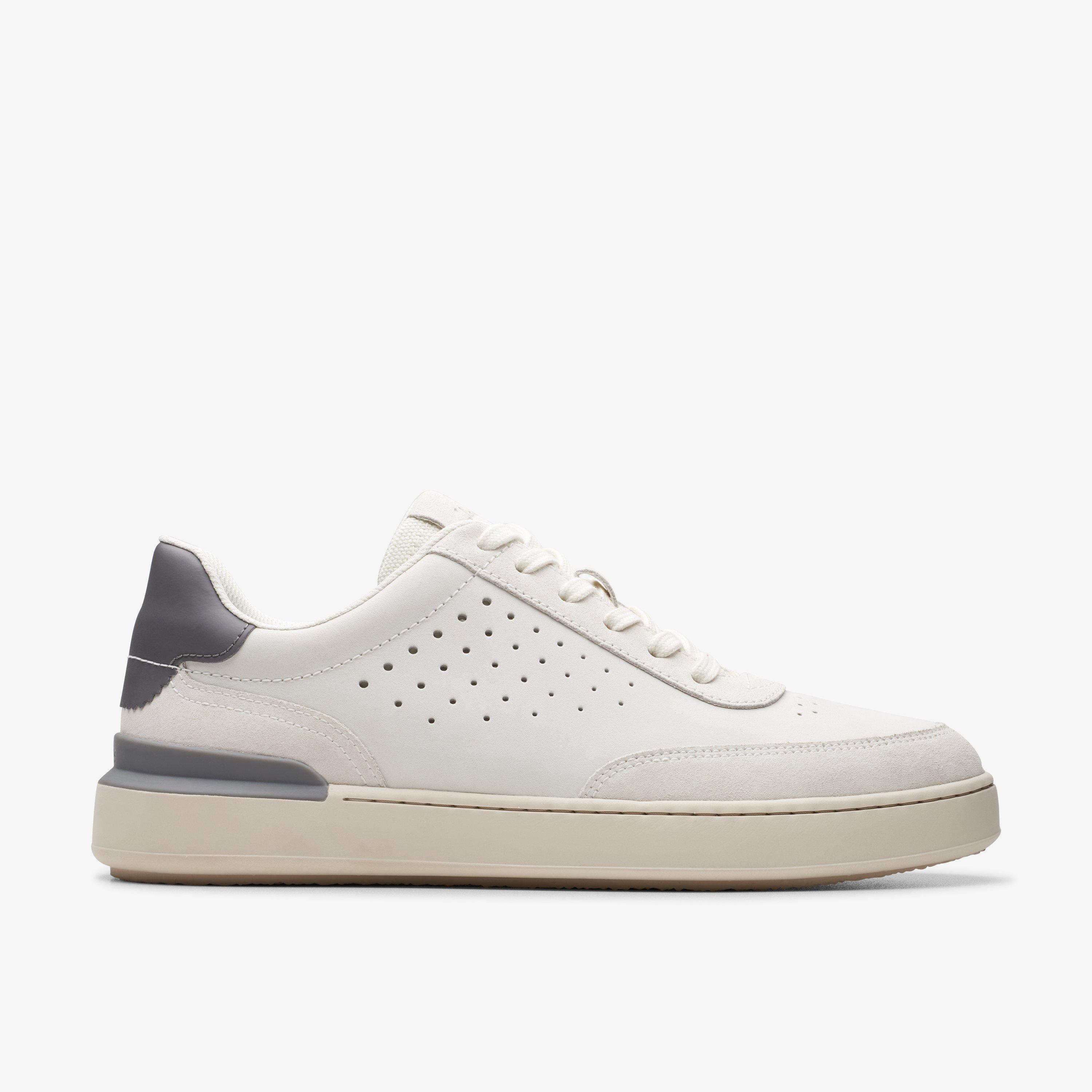 Mens Courtlite Run White Nubuck Trainers | Clarks UK