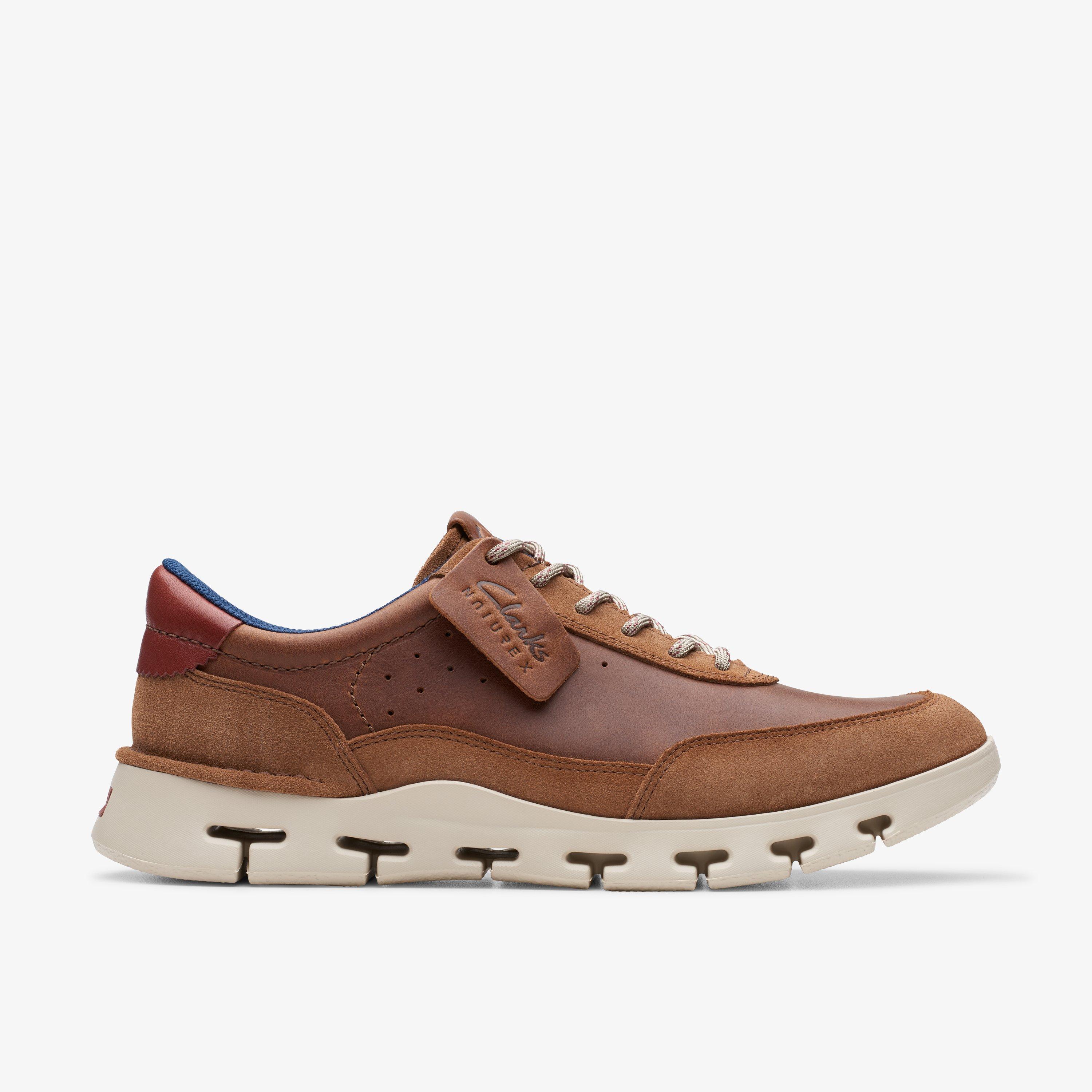 MENS Nature X One Dark Tan Leather Sneakers | Clarks US