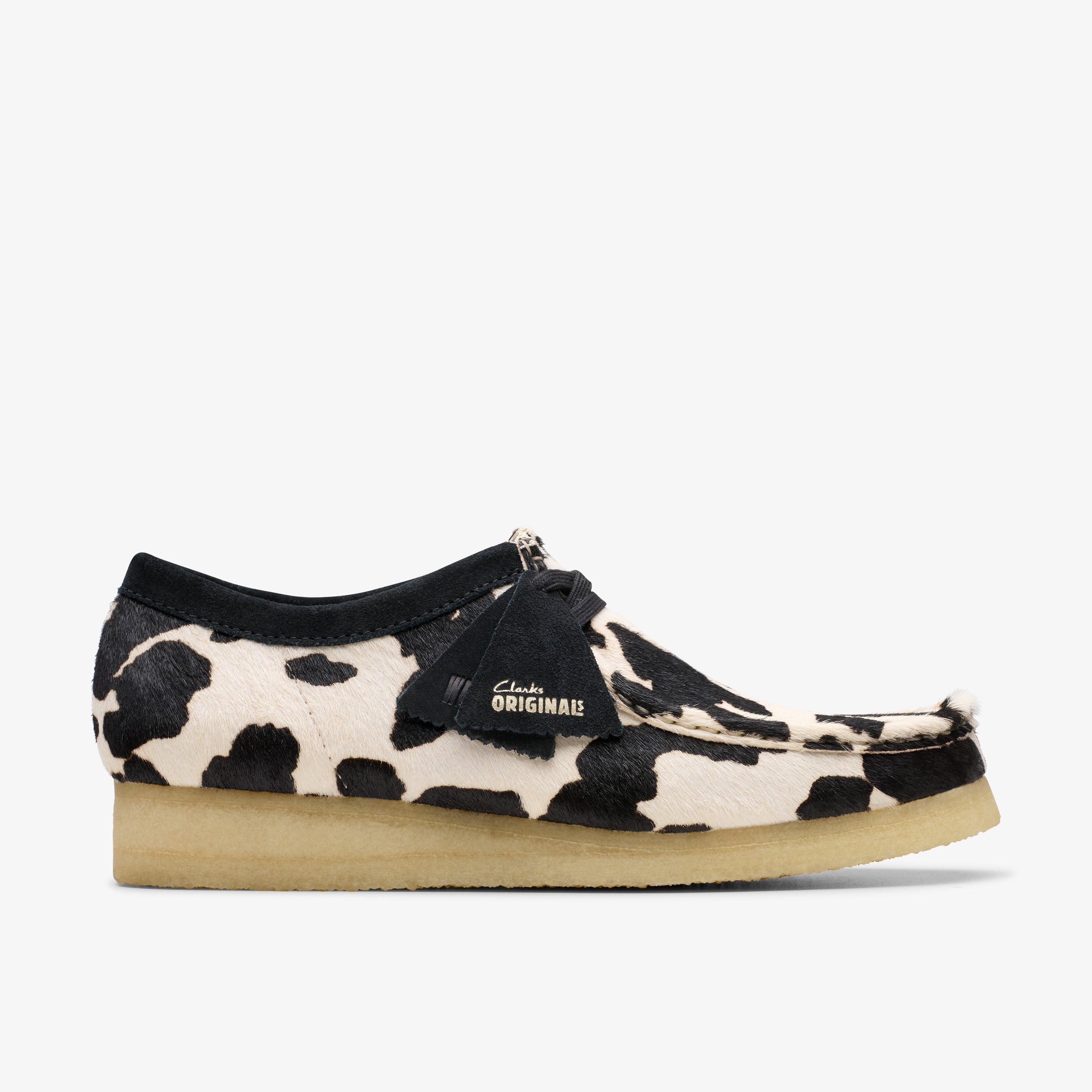 Size 12 Clarks Originals Wallabee Cow Print Hair On shoes