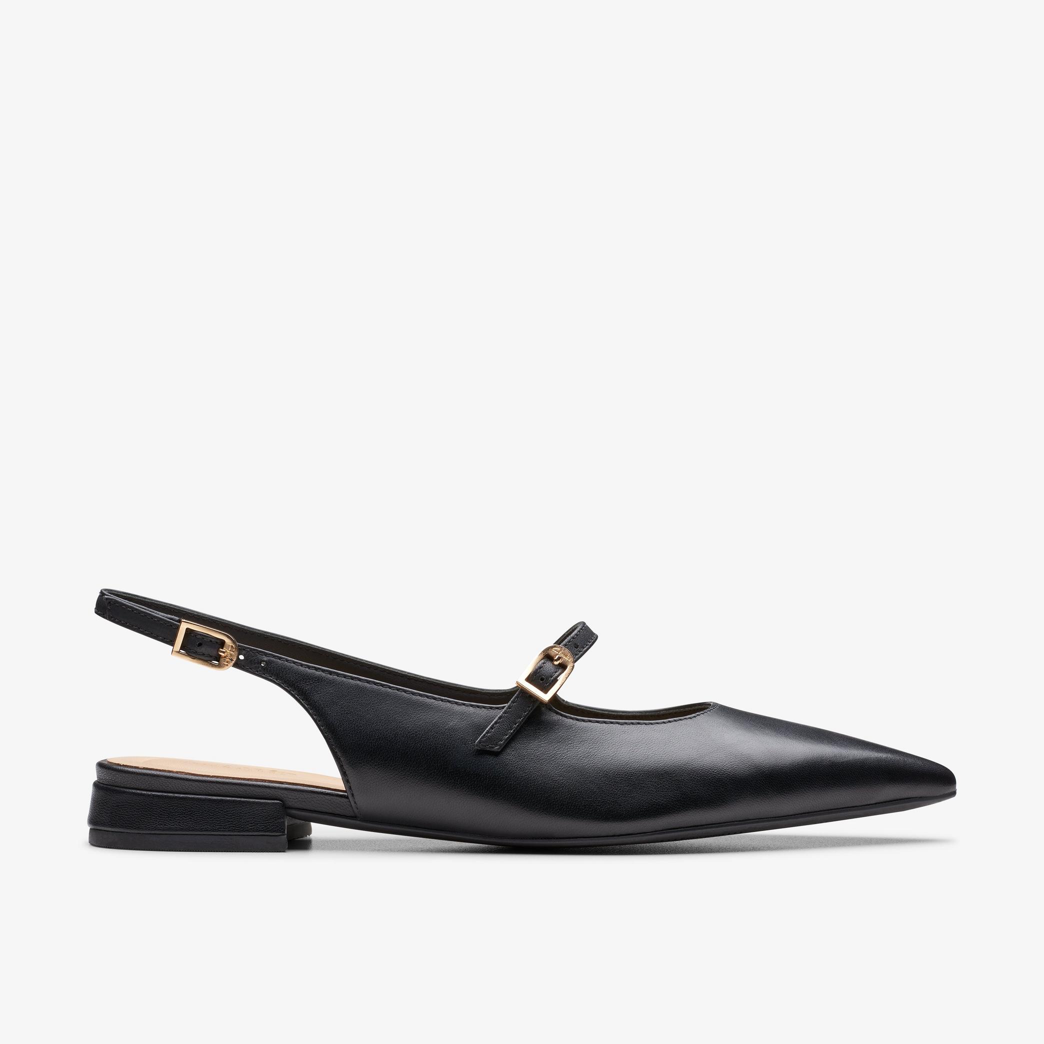 Womens Sensa 15 Shine Black Leather Ballerina Shoes | Clarks UK