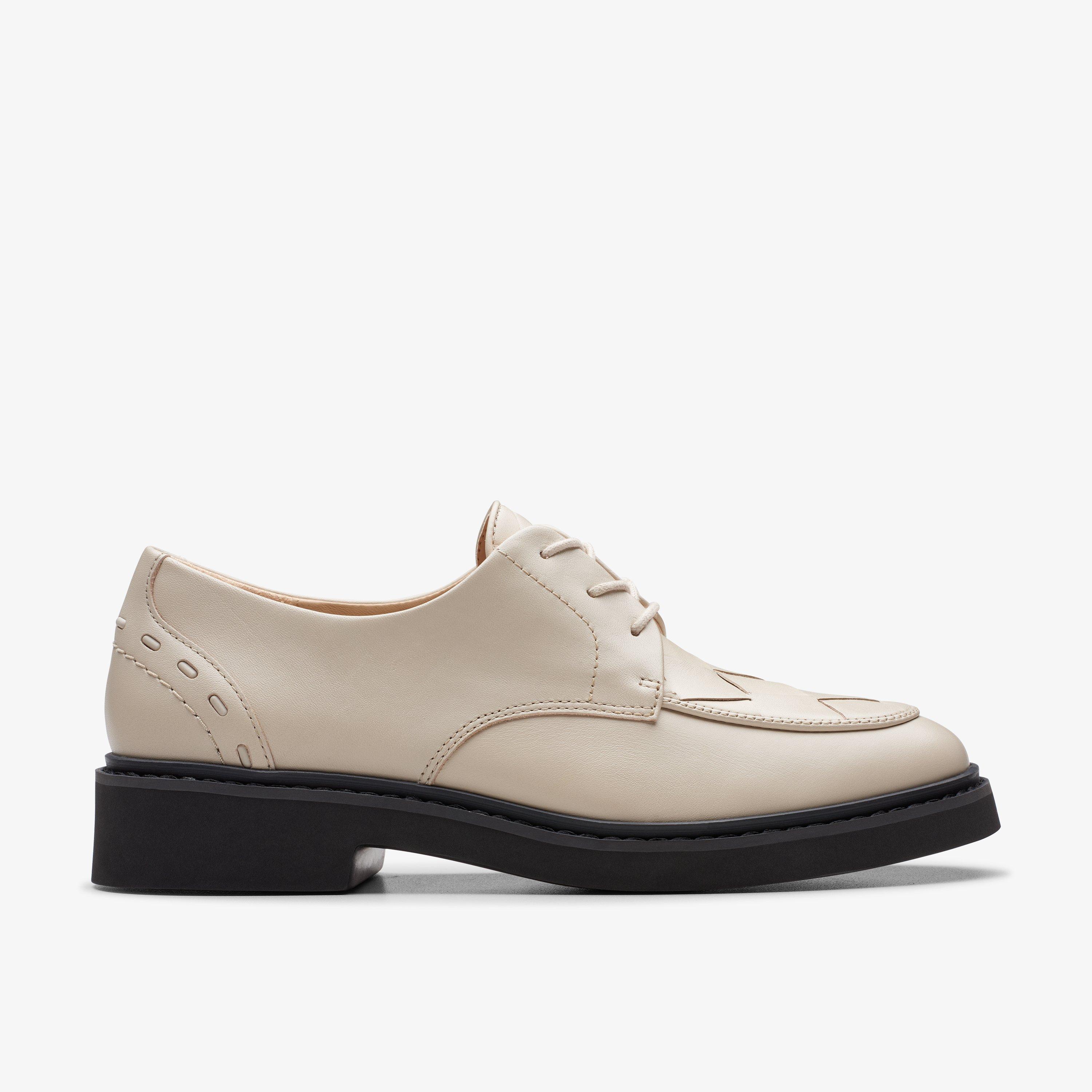 Womens Splend Weave Ivory Leather Derby Shoes | Clarks