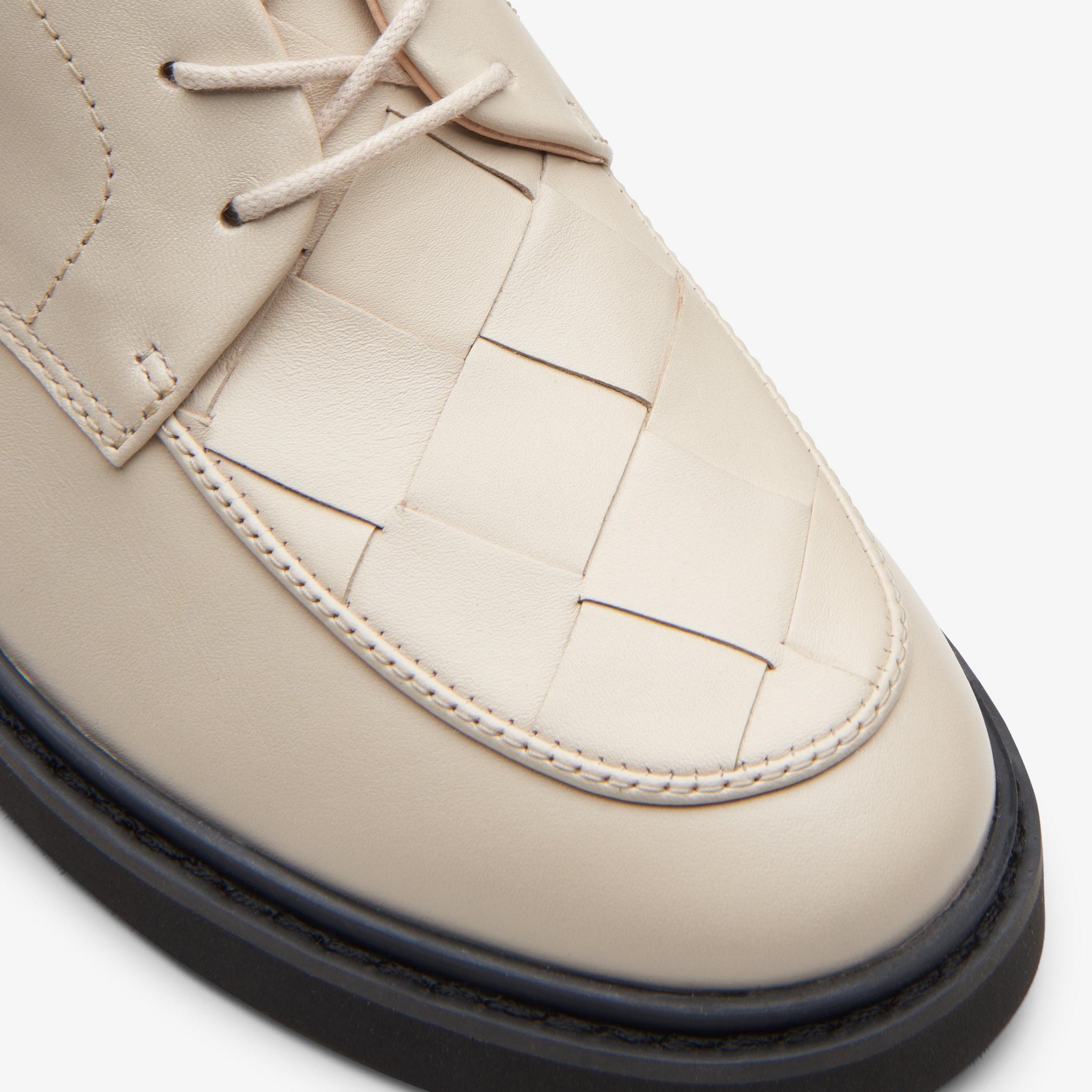 Splend Weave Ivory Leather Derby Shoes, view 7 of 10