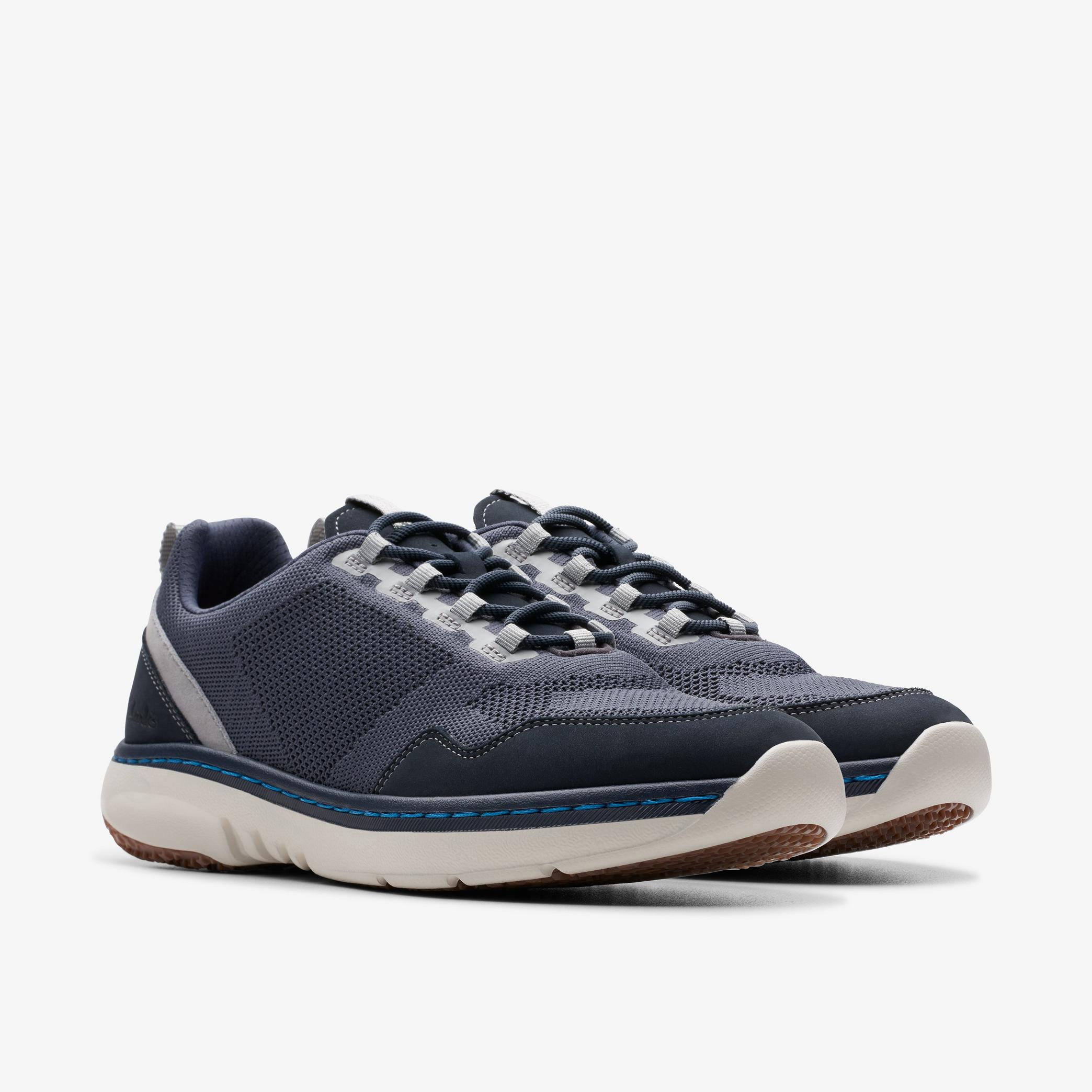 Clarks Pro Knit Navy Combination Sneakers, view 4 of 6