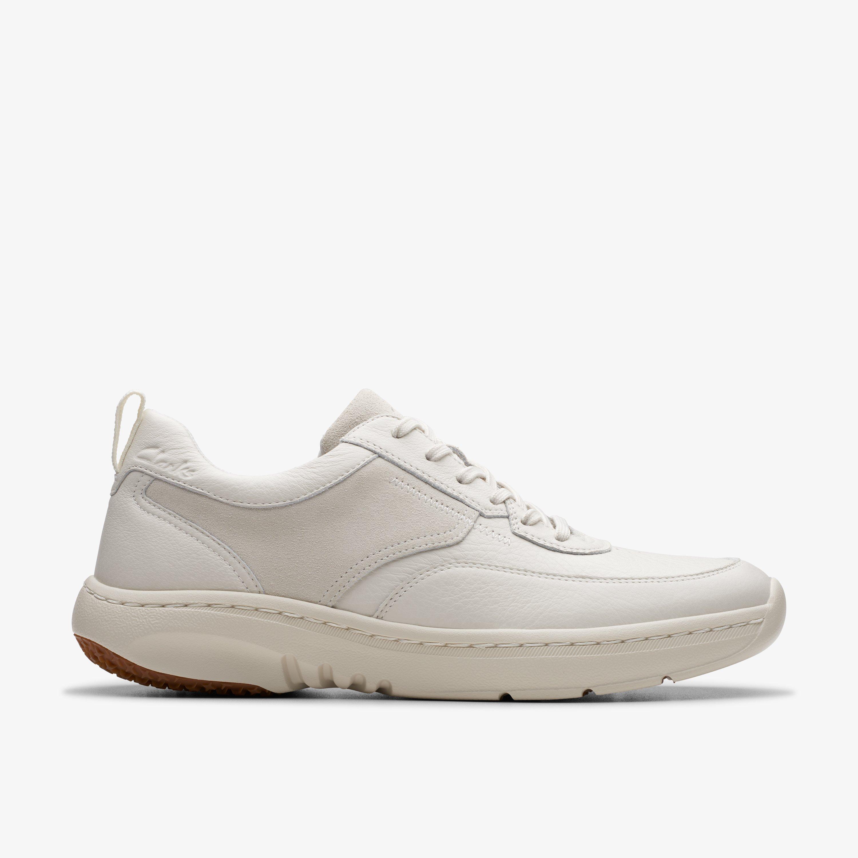 Clarks Pro Lace White Leather Trainers, view 1 of 6