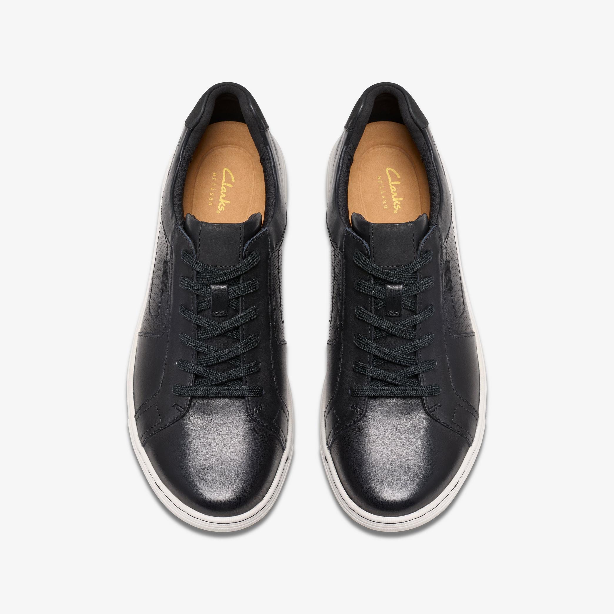 MENS Mapstone Lace Black Leather Sneakers | Clarks CA