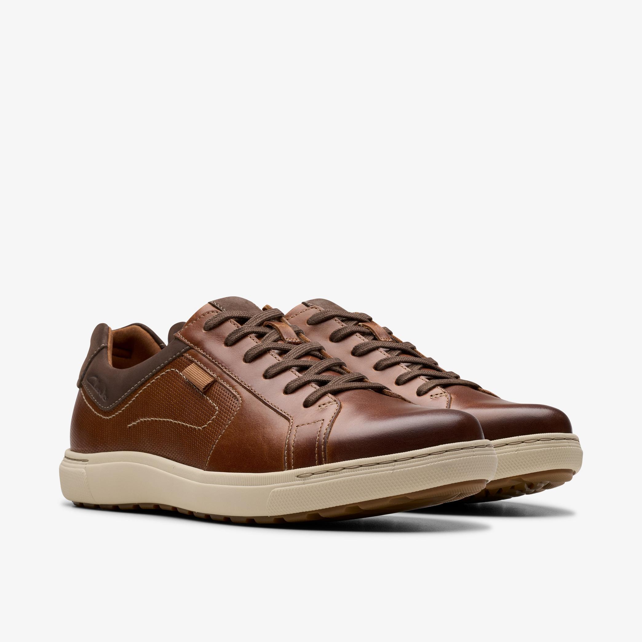 Mapstone Lace Tan Leather Sneakers, view 4 of 6