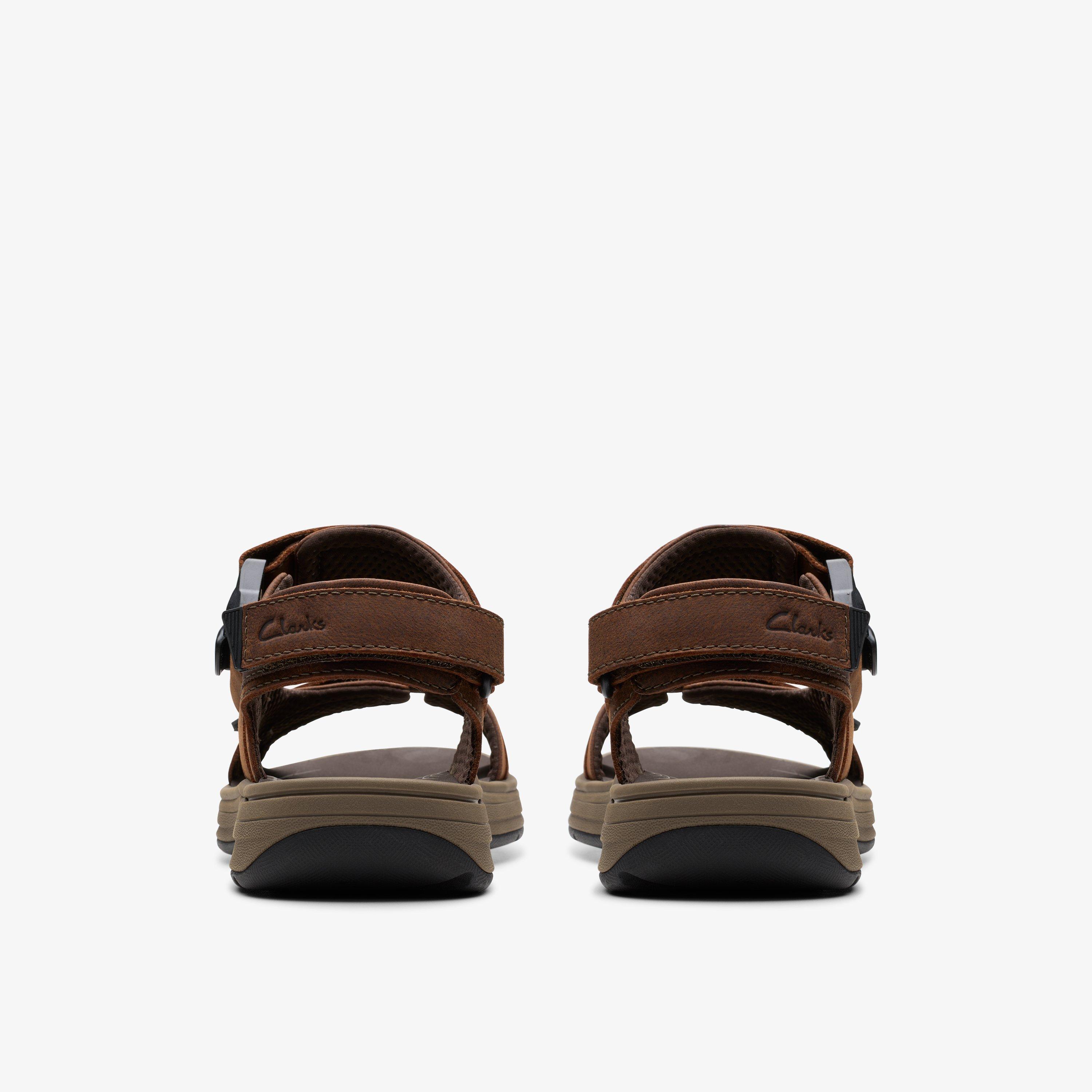 Saltway Trail Dark Brown Leather Flat Sandals, view 6 of 8