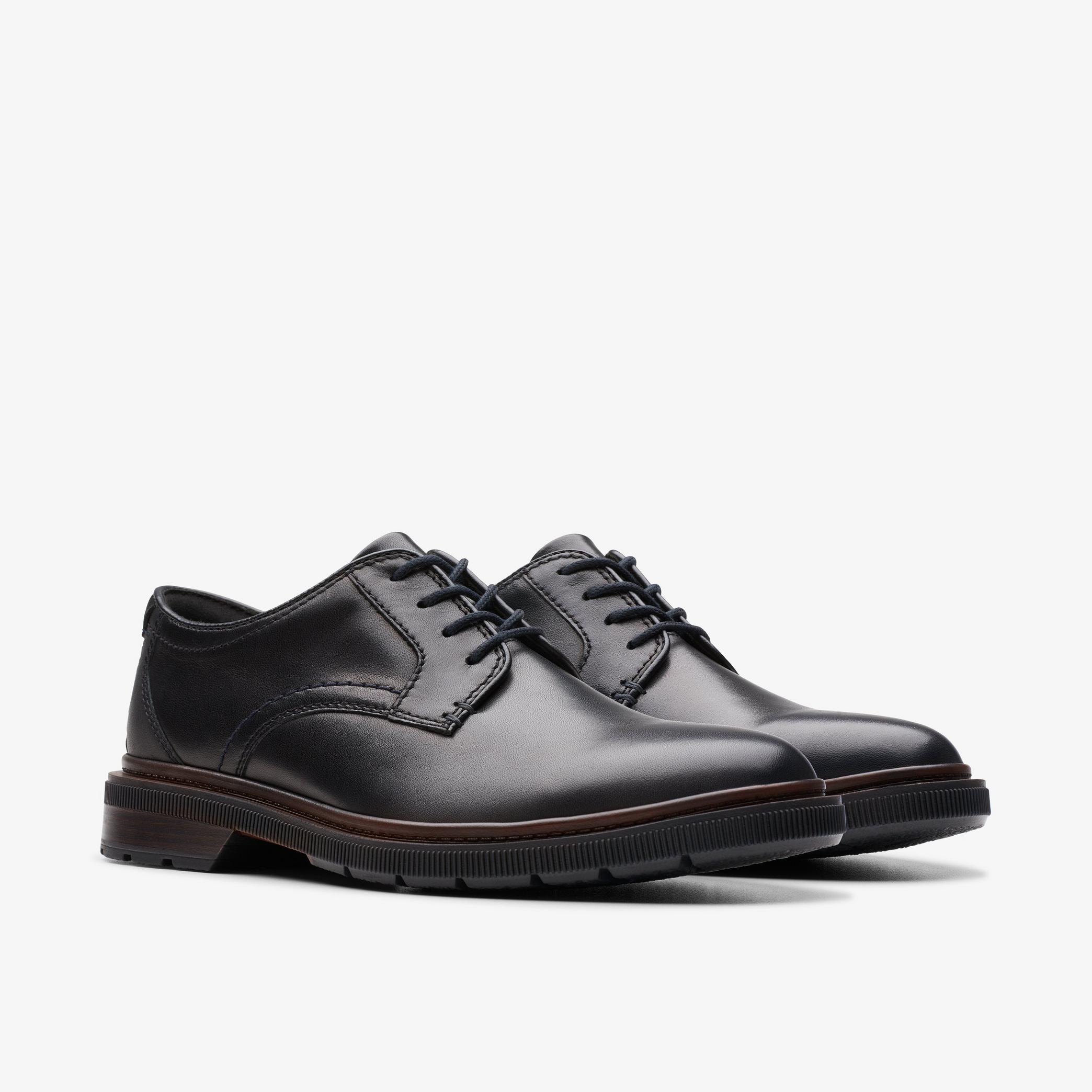 Burchill Derby Black Leather Brogues, view 4 of 6