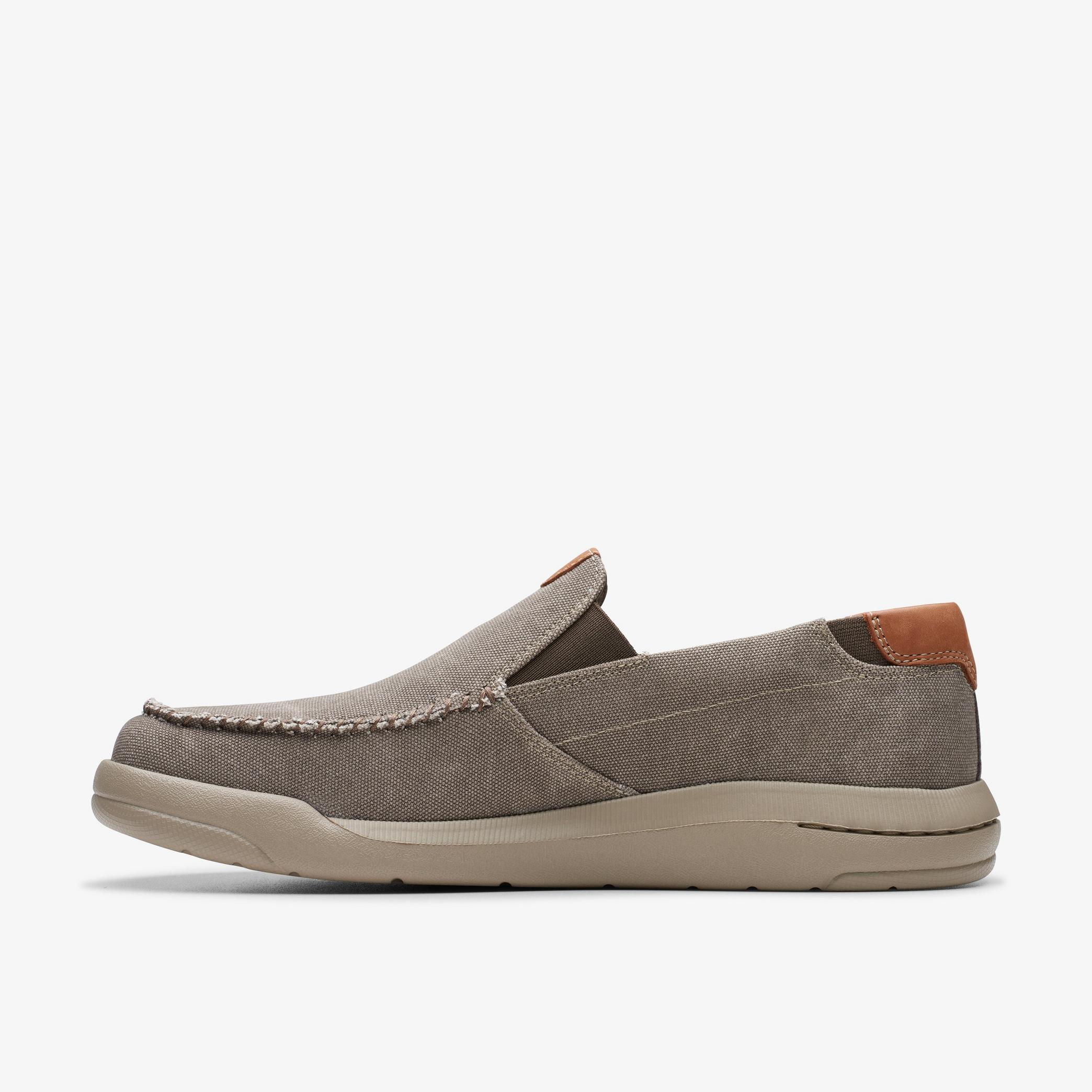 Mens Driftlite Step Taupe Canvas Shoes | Clarks CA