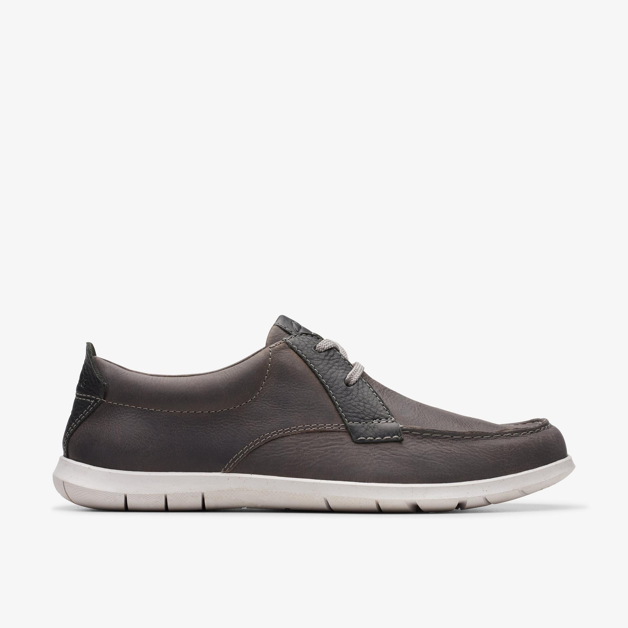 Flexway Lace Light Grey Leather Boat Shoes, view 1 of 6
