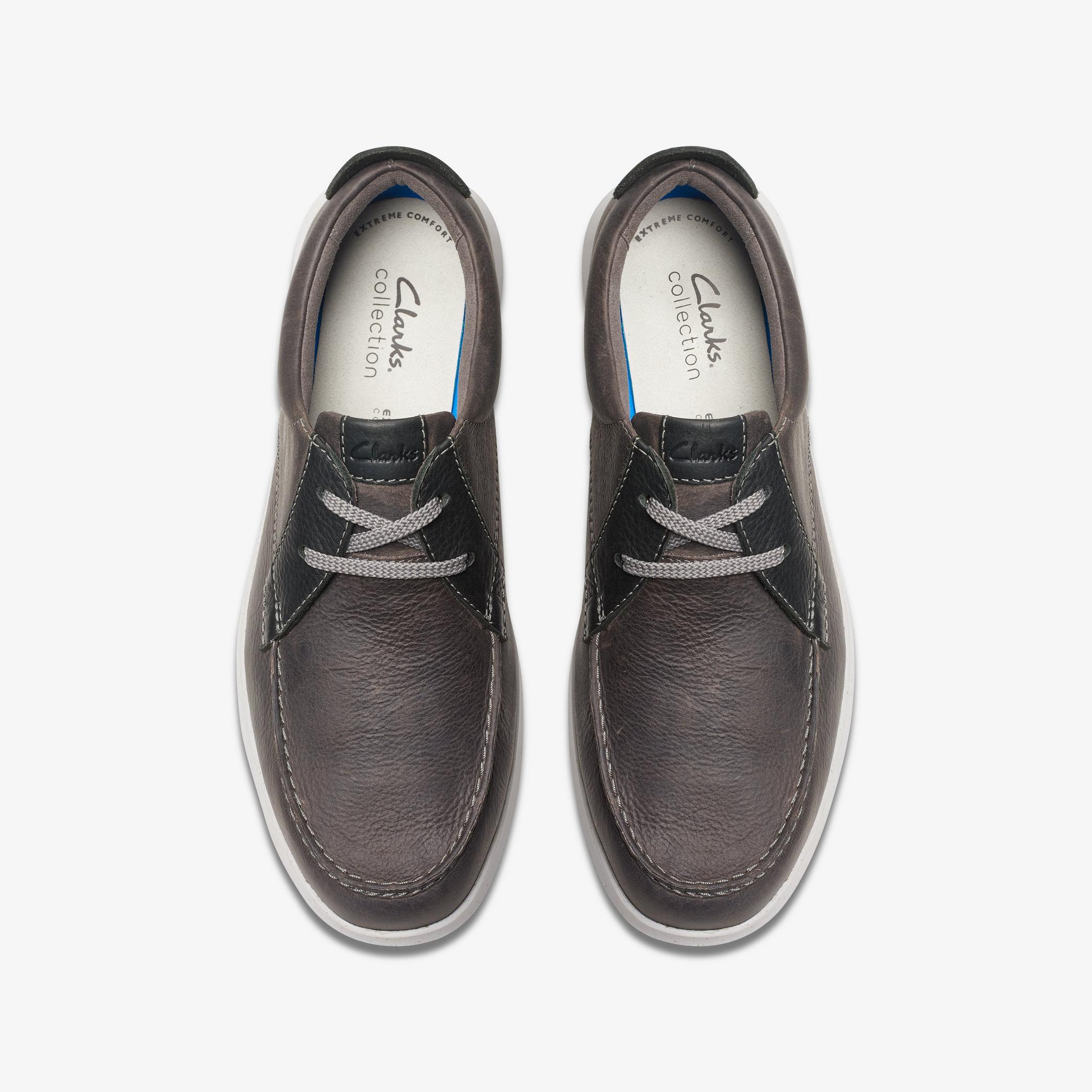 Flexway Lace Light Grey Leather Boat Shoes, view 6 of 6