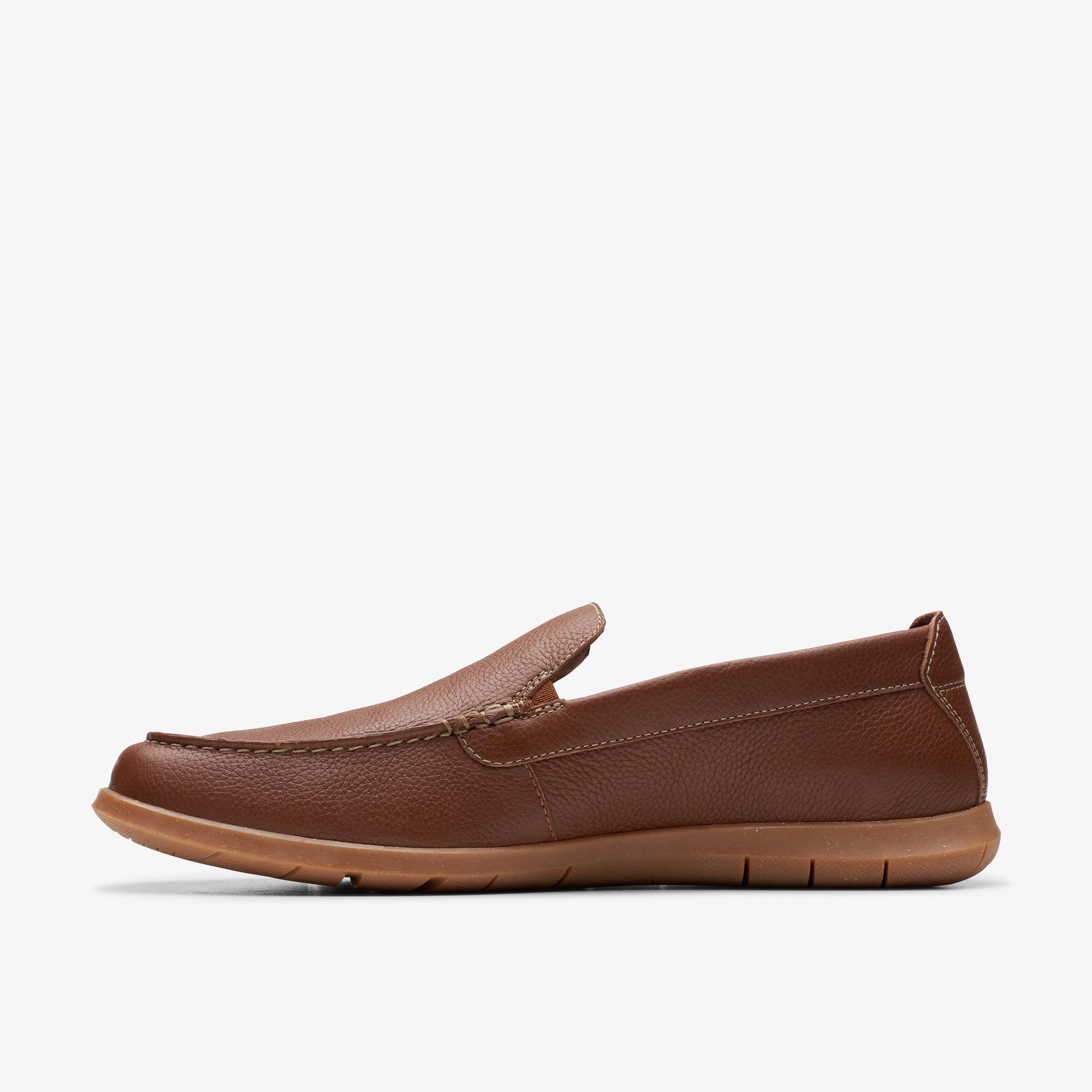 Flexway Step Light Brown Leather Slip Ons, view 2 of 6
