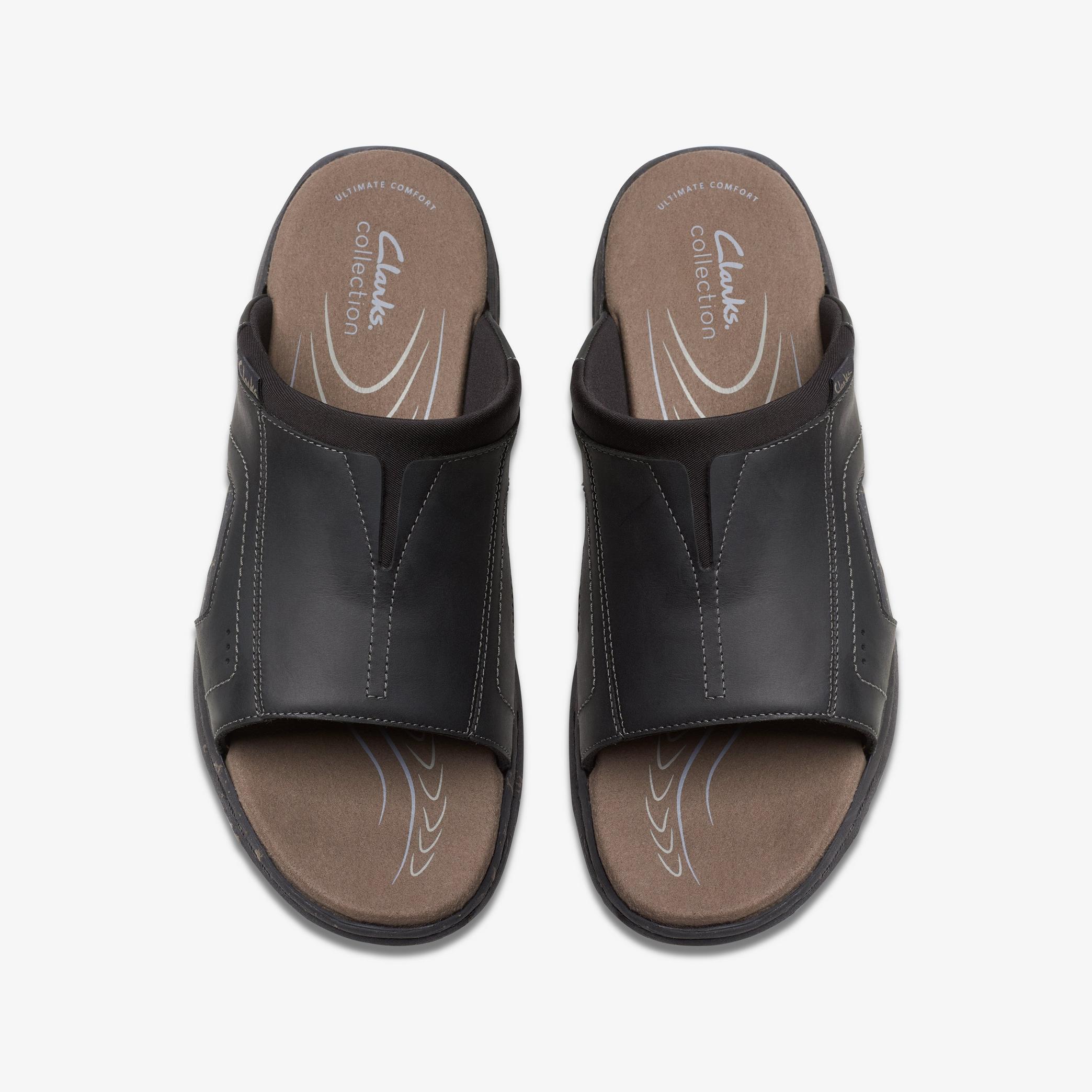Walkford Band Black Leather Flat Sandals, view 6 of 6