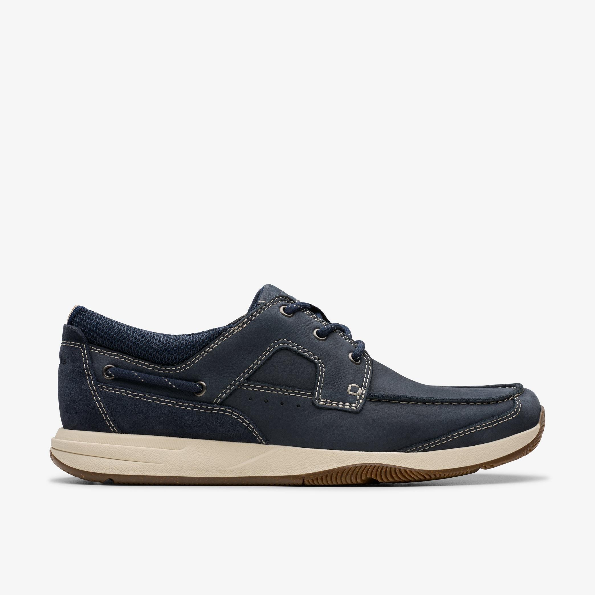Sailview Lace Navy Nubuck Boat Shoes, view 1 of 8