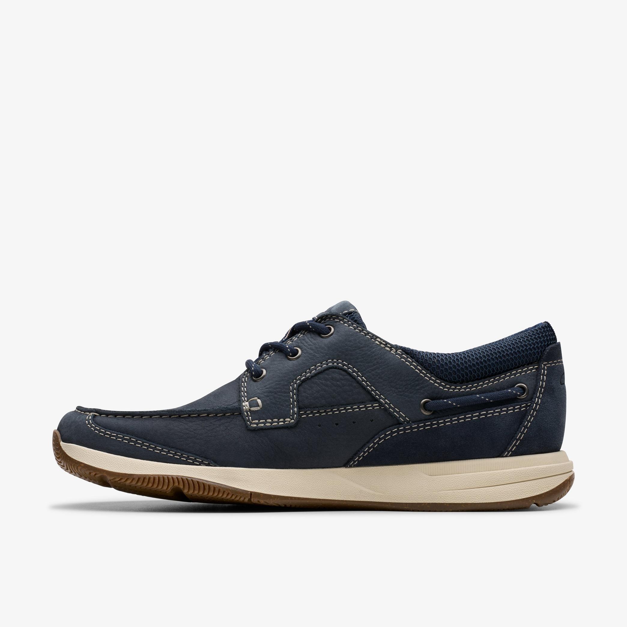 Sailview Lace Navy Nubuck Boat Shoes, view 2 of 8