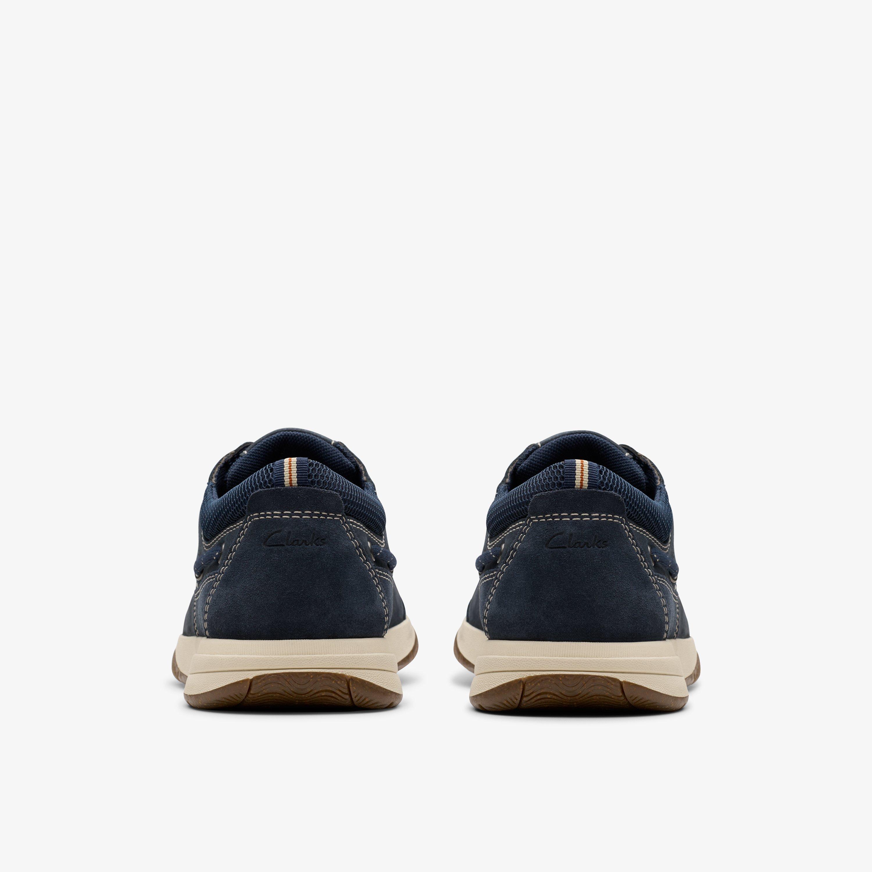Mens Sailview Lace Navy Nubuck Boat Shoes | Clarks