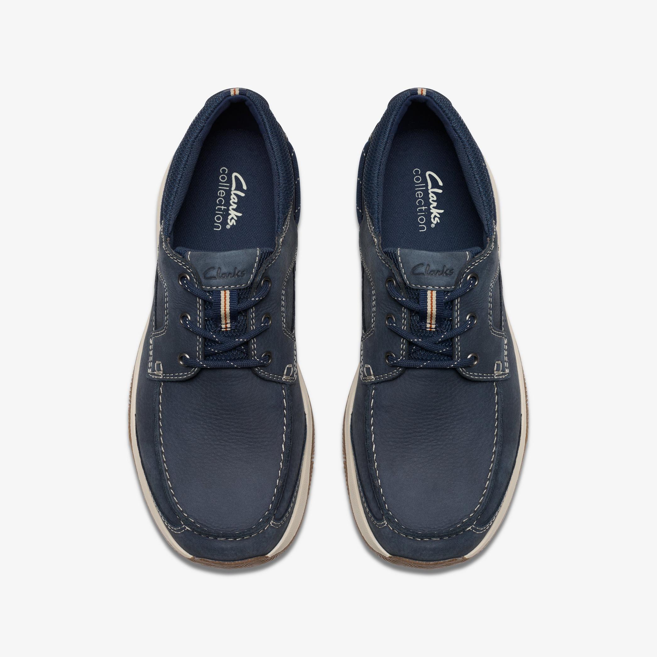 Sailview Lace Navy Nubuck Boat Shoes, view 7 of 8