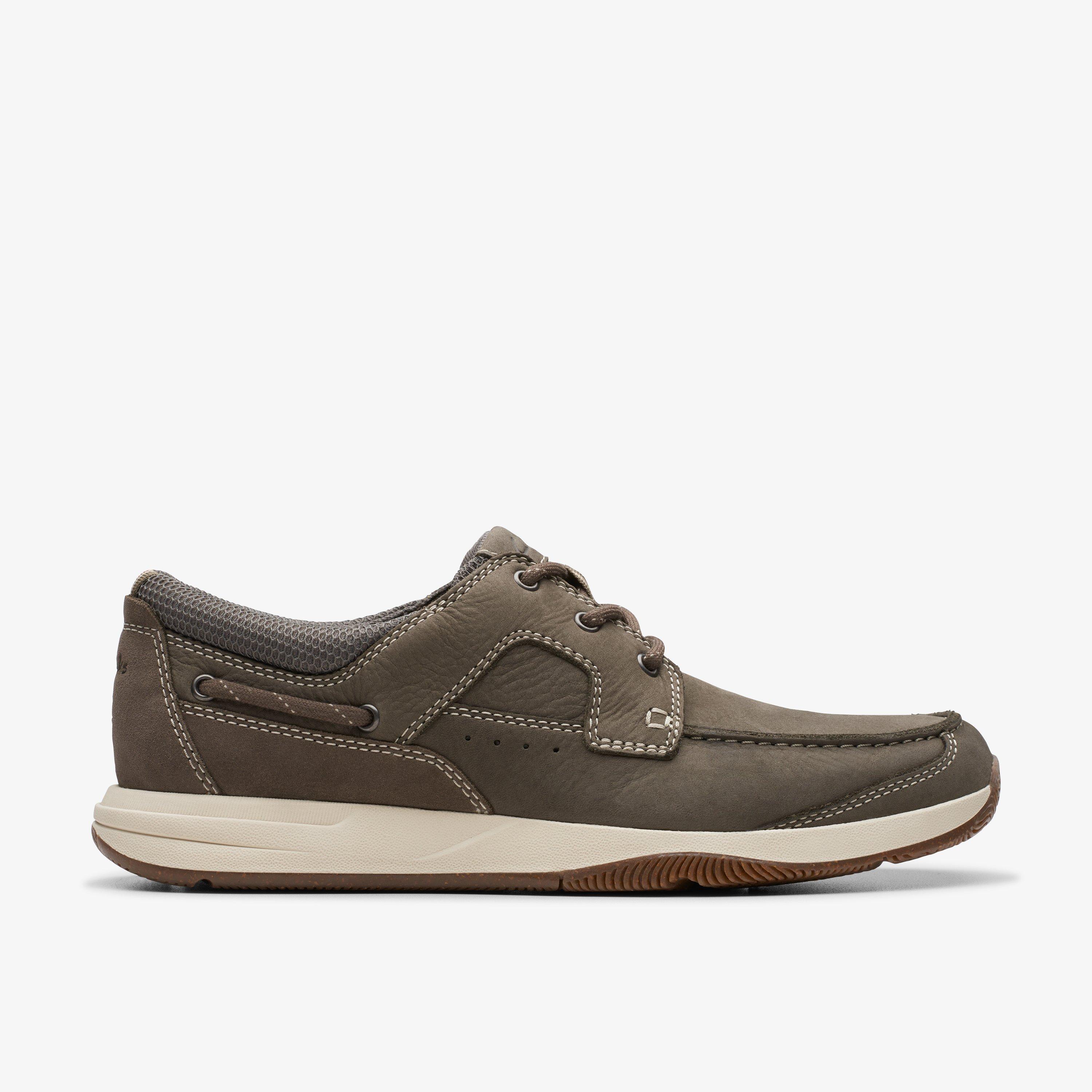 MENS Sailview Lace Taupe Nubuck Boat Shoes | Clarks US