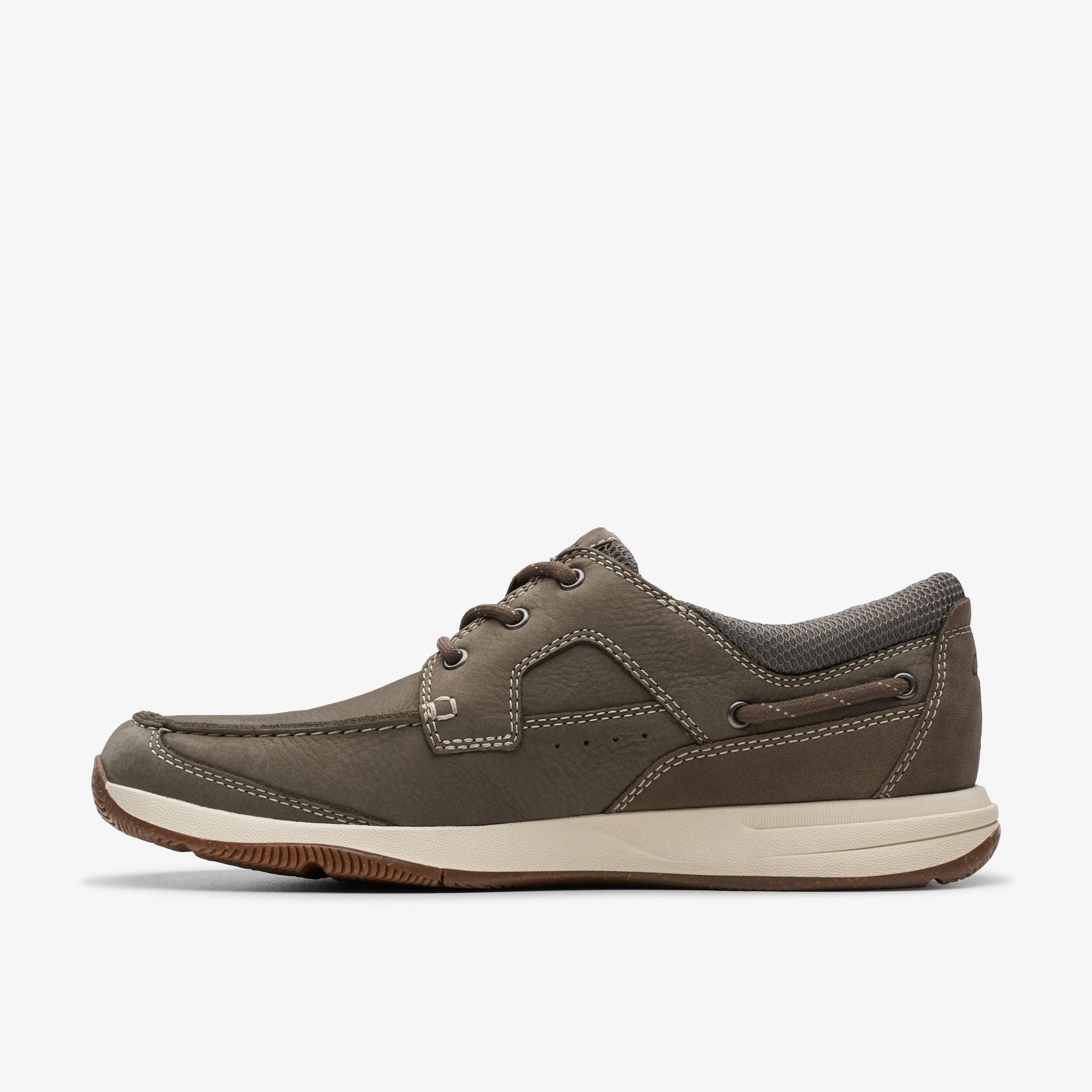 Sailview Lace Taupe Nubuck Boat Shoes, view 2 of 8