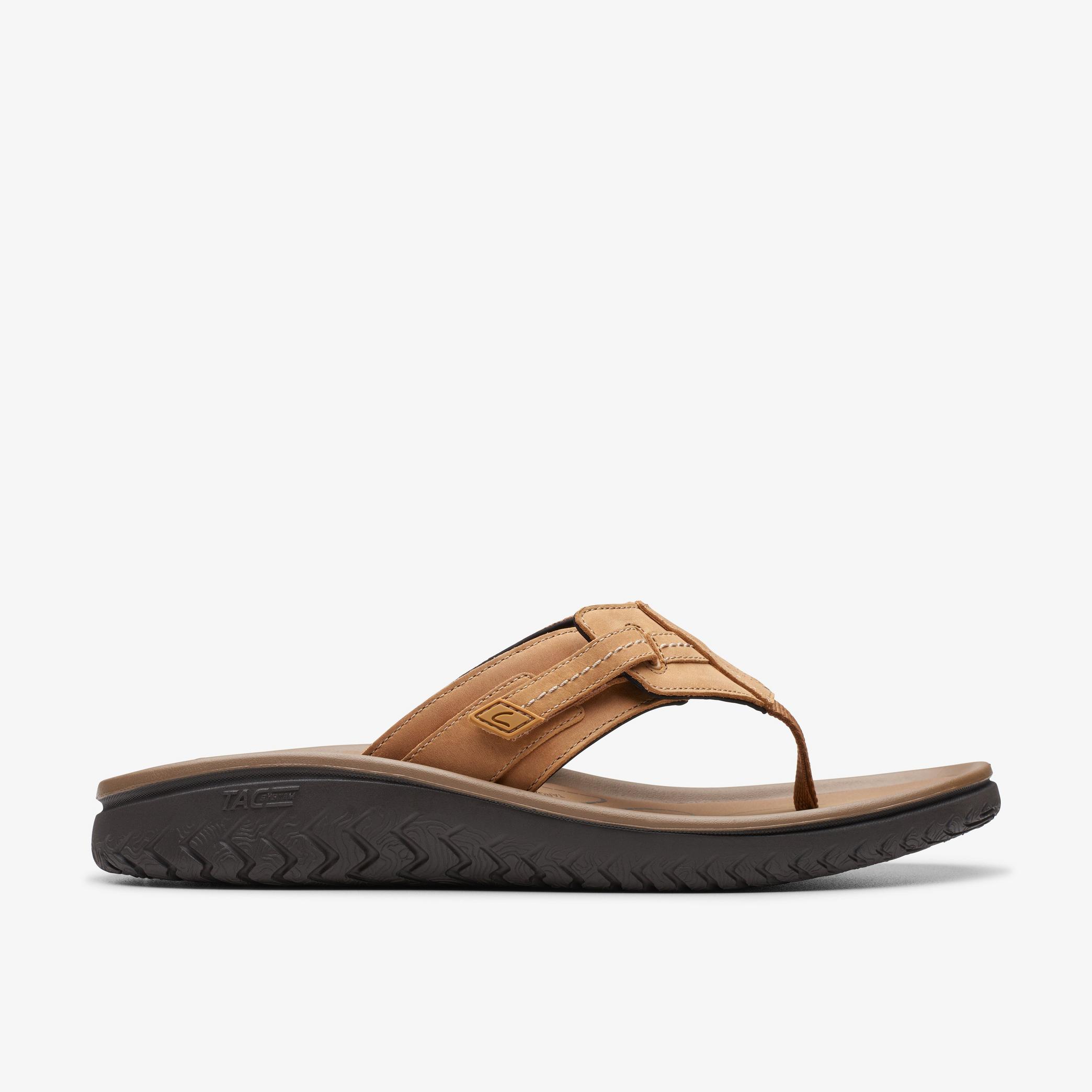WESLEY SUN Tan Leather Flip Flop, view 1 of 6