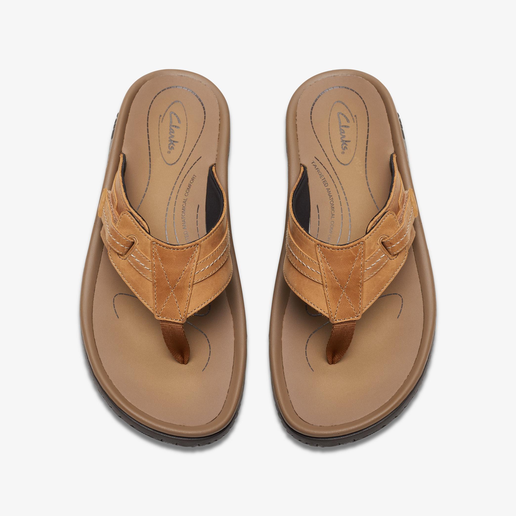 WESLEY SUN Tan Leather Flip Flop, view 6 of 6