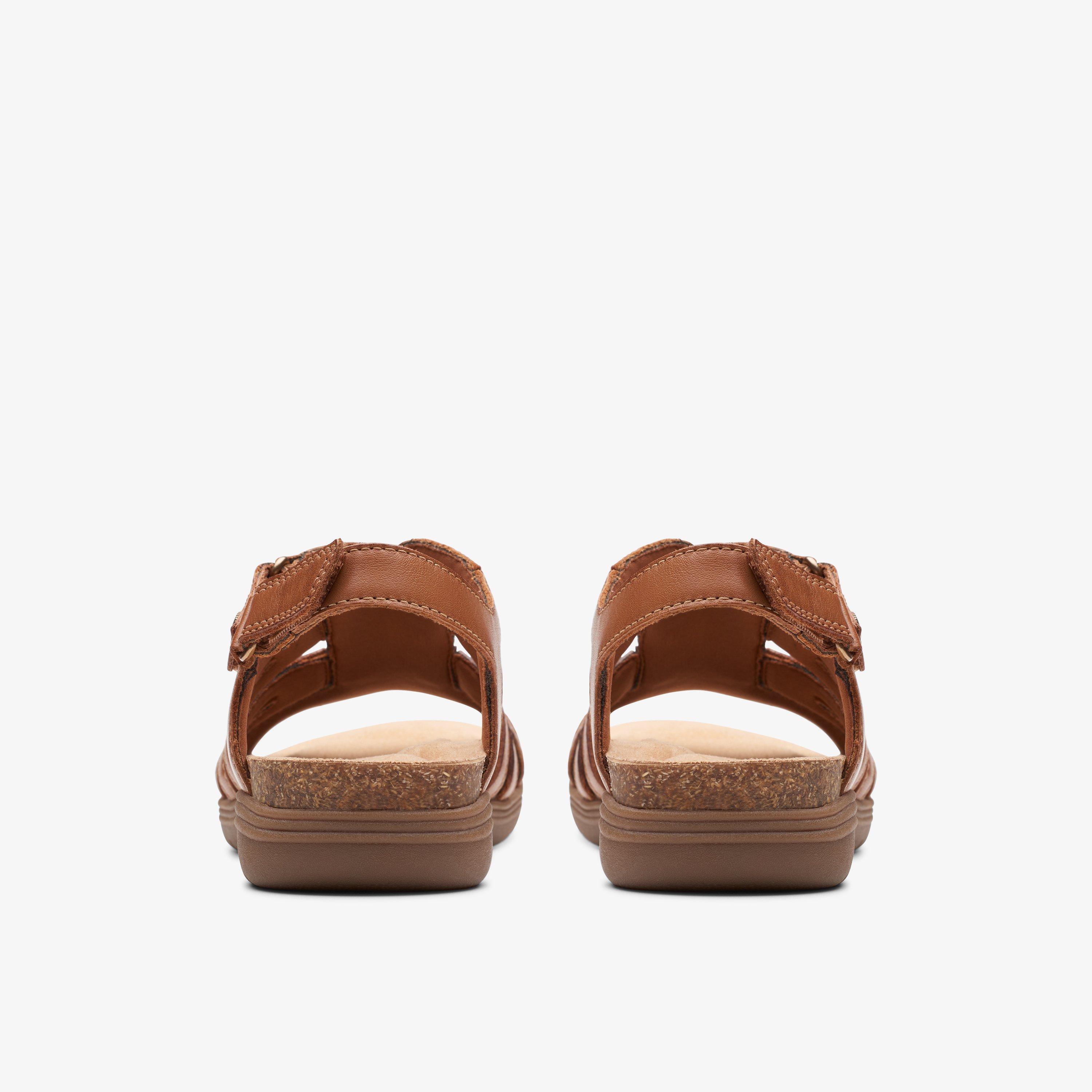Clarks Sandali Donna April Dusk Pelle Marrone Comodi Slide Taglia