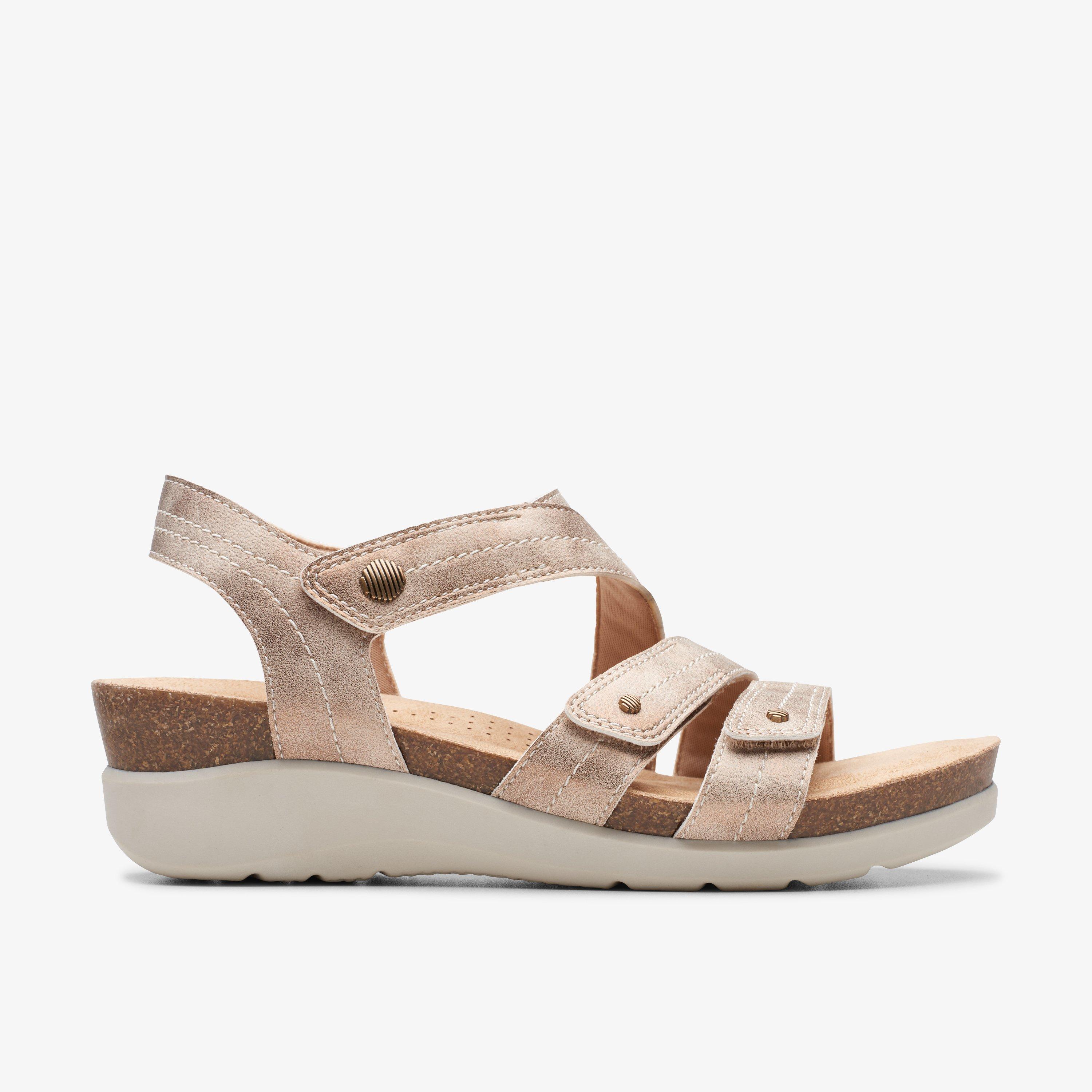 Clarks Women's Calenne Clara Strappy Wedge Sandals In Metallic