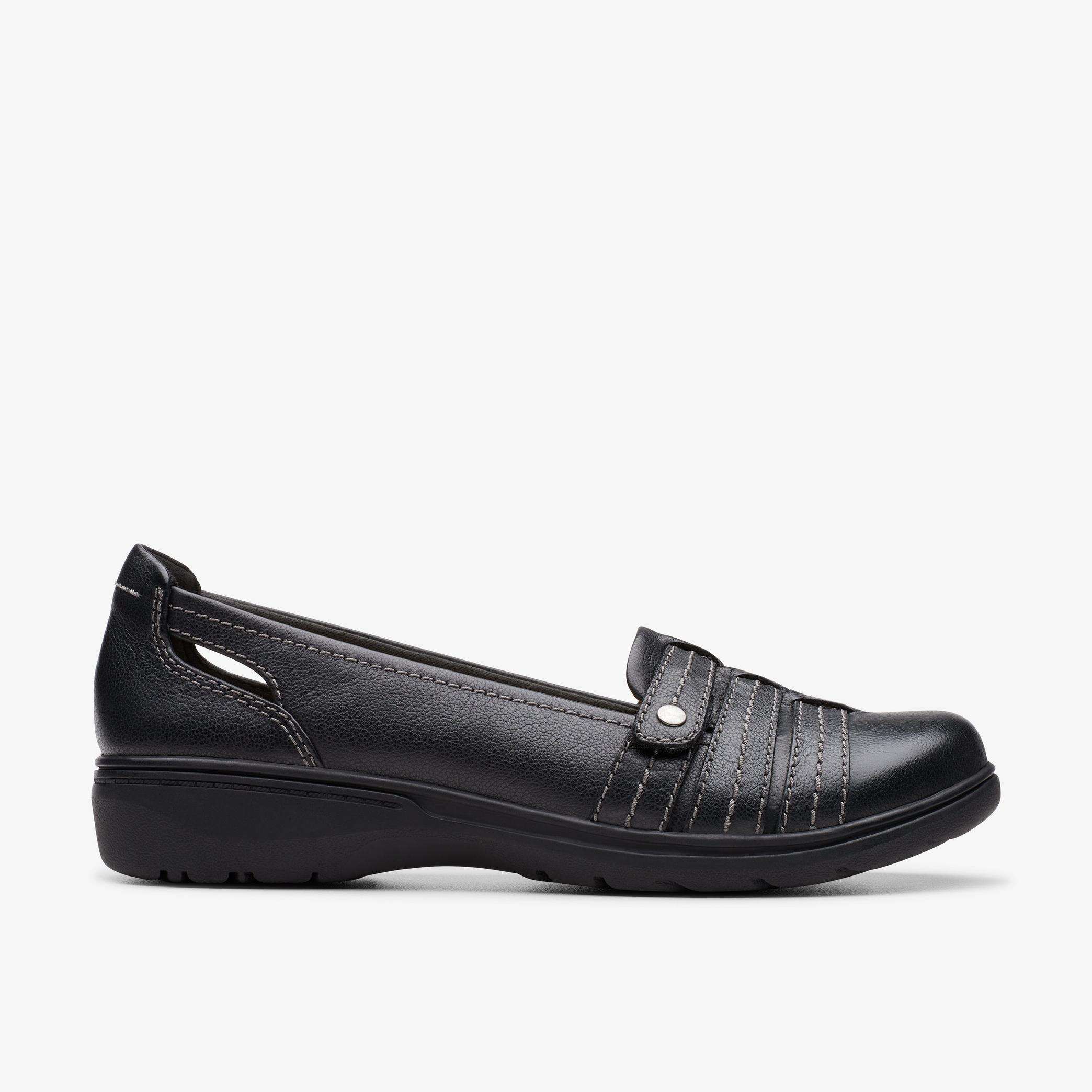 Carleigh Eliza Black Leather Slip Ons, view 1 of 6