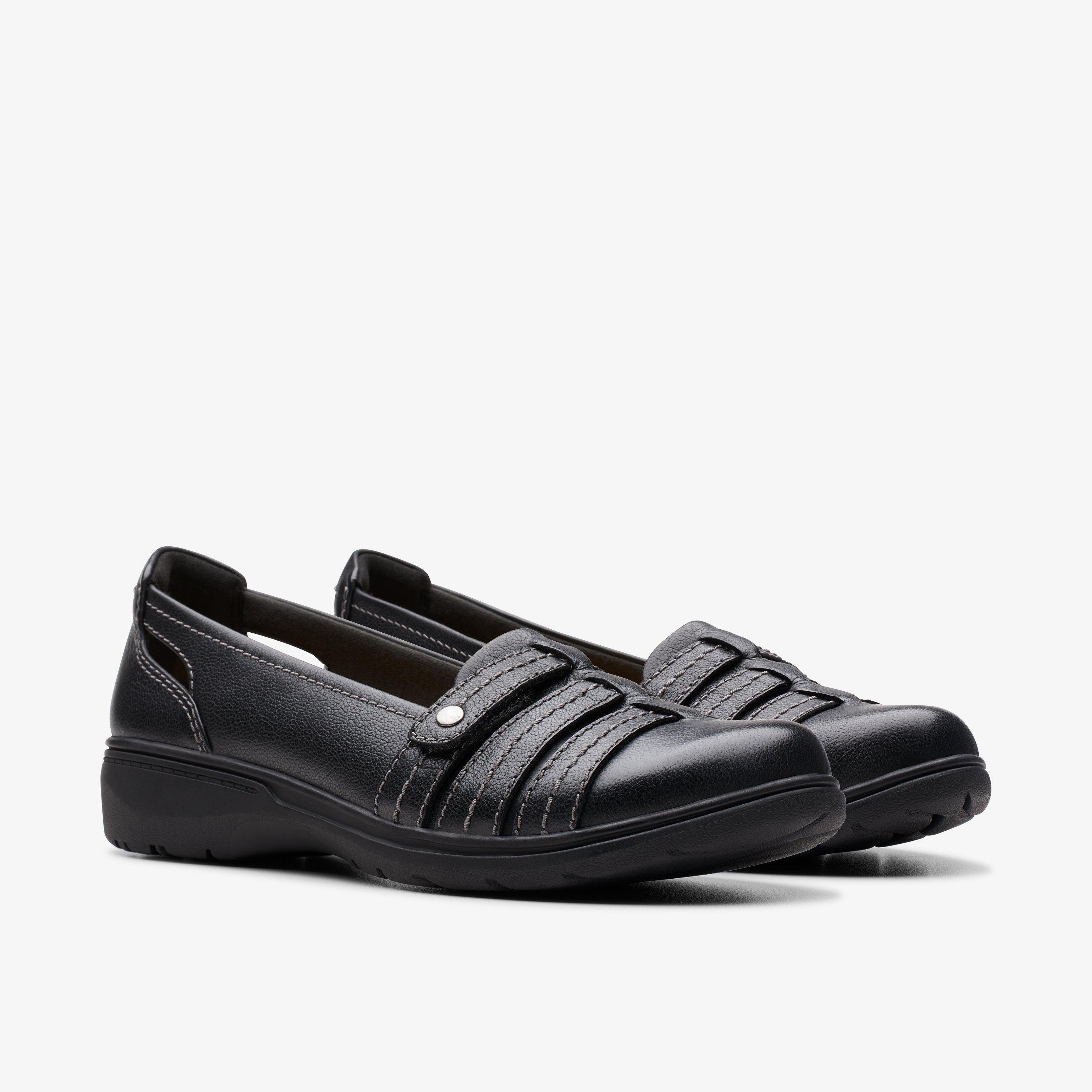 Clarks leather on sale slip ons