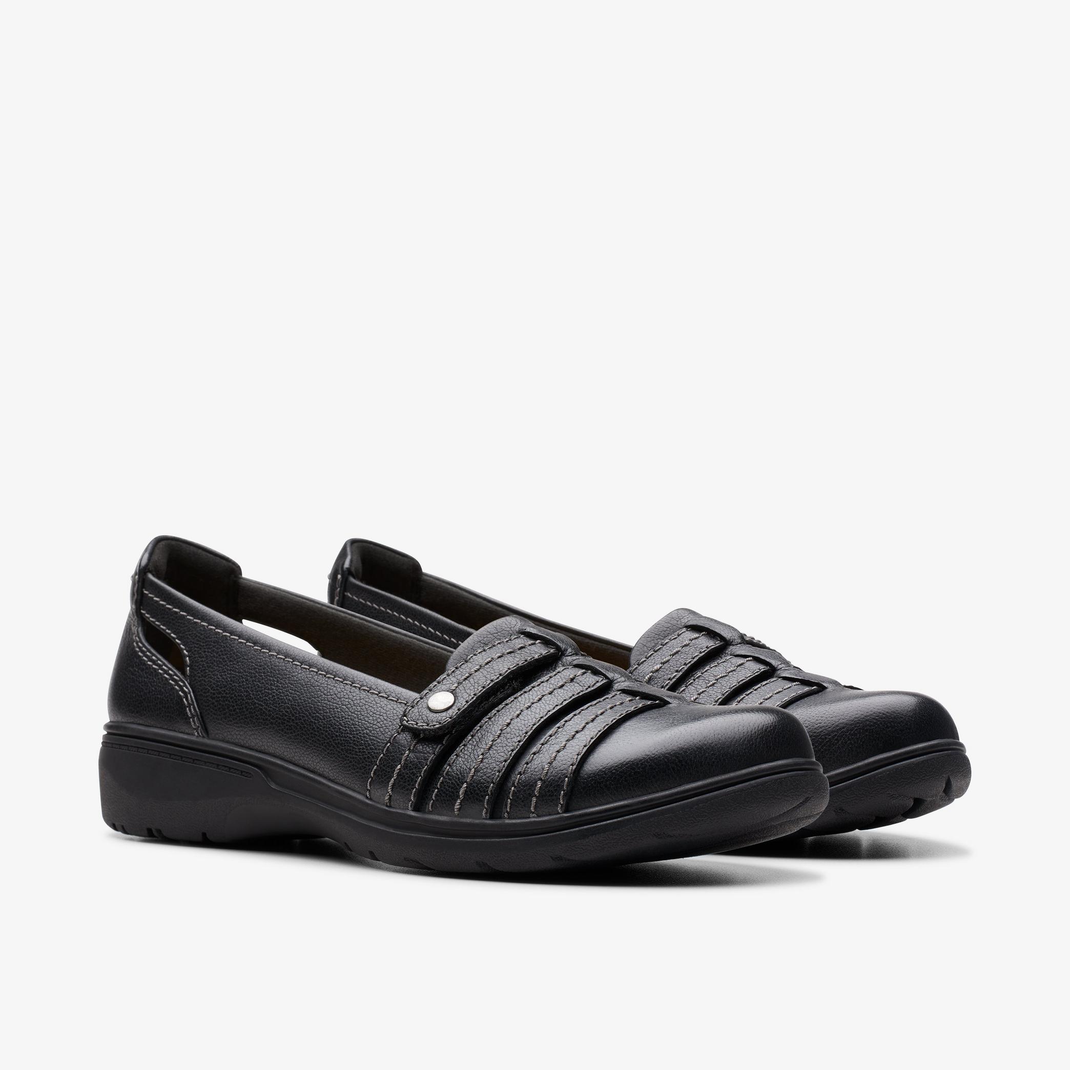 Carleigh Eliza Black Leather Slip Ons, view 4 of 6