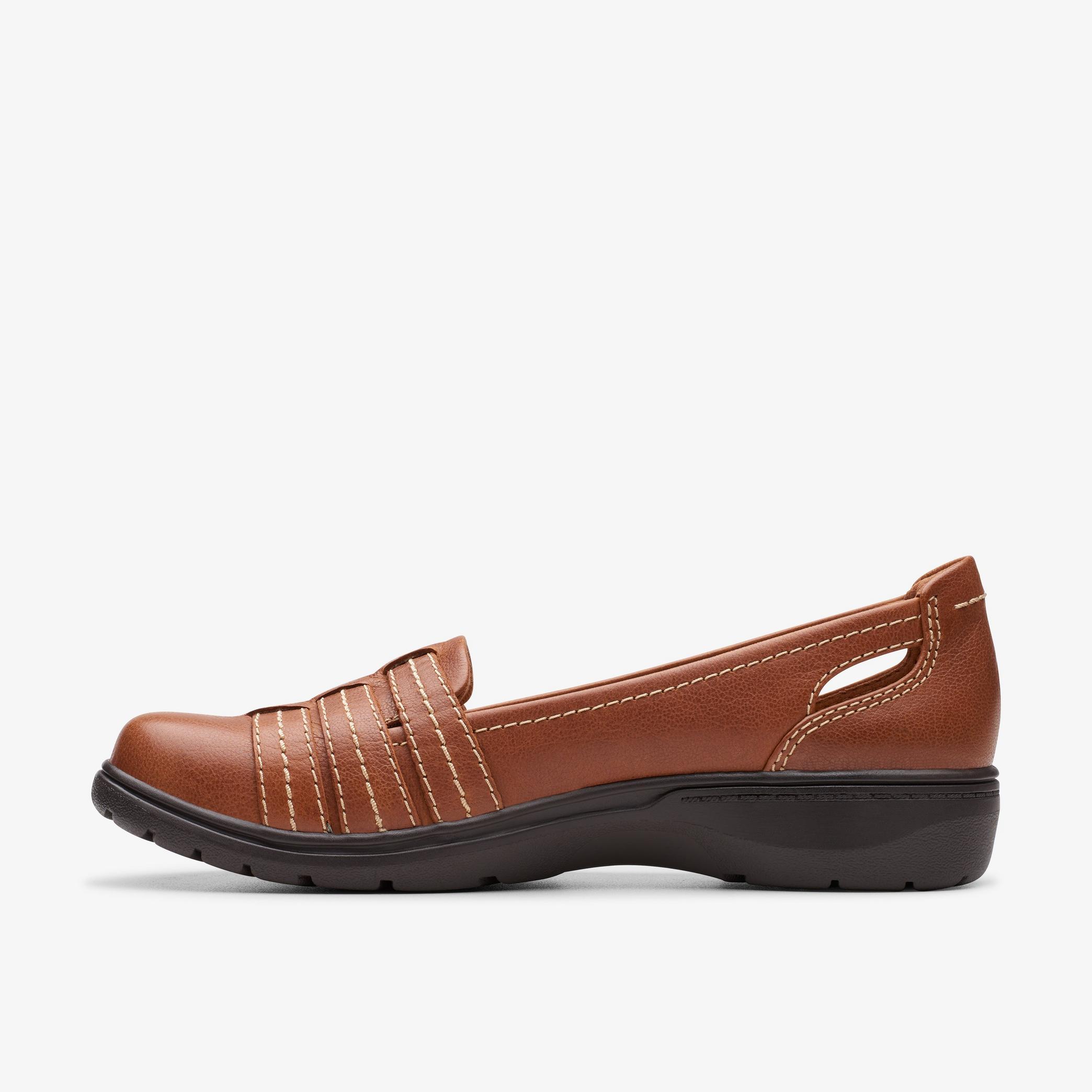 Carleigh Eliza Tan Leather Slip Ons, view 2 of 6