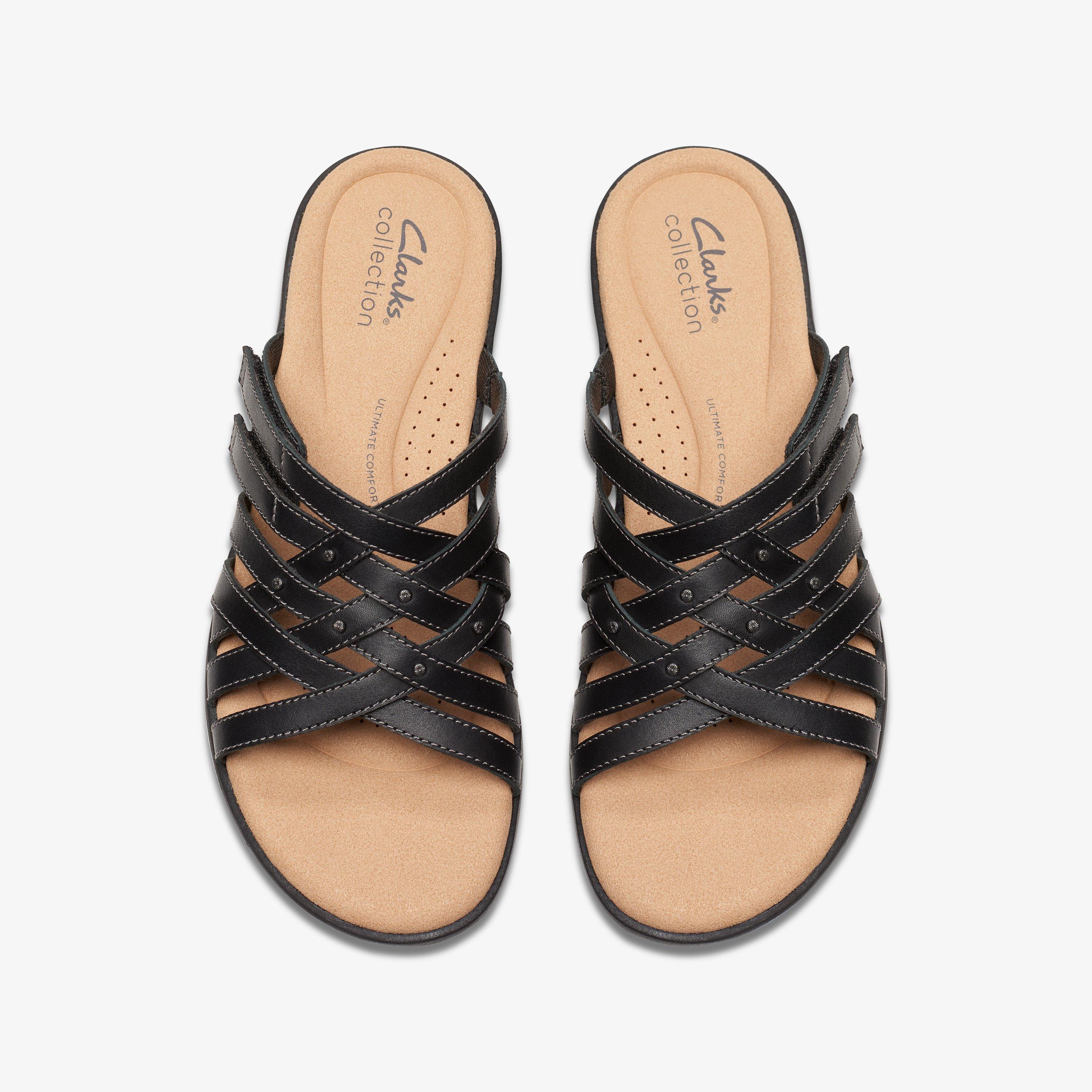 Clarks black sandals wide fit online