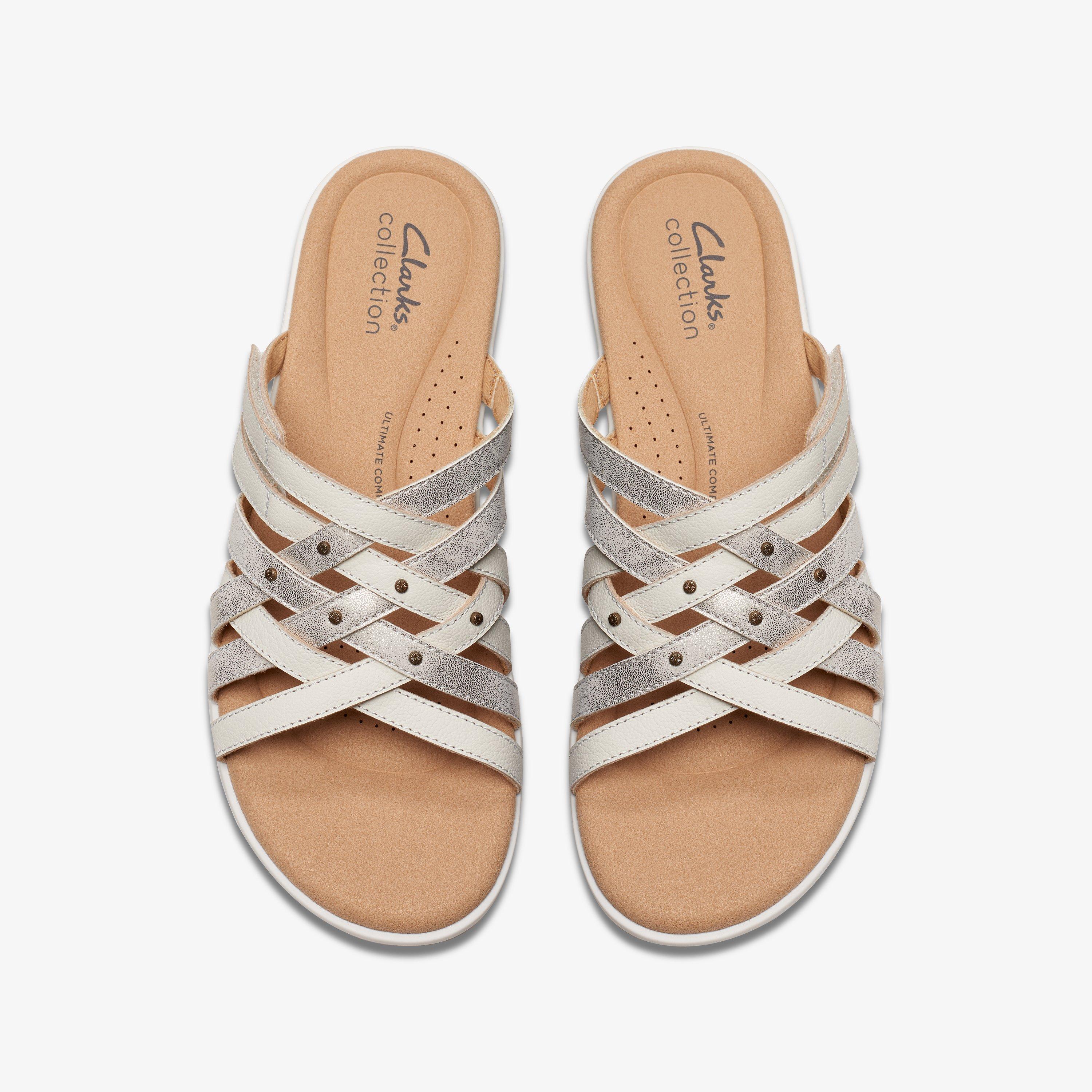 Clarks white sandals sale online