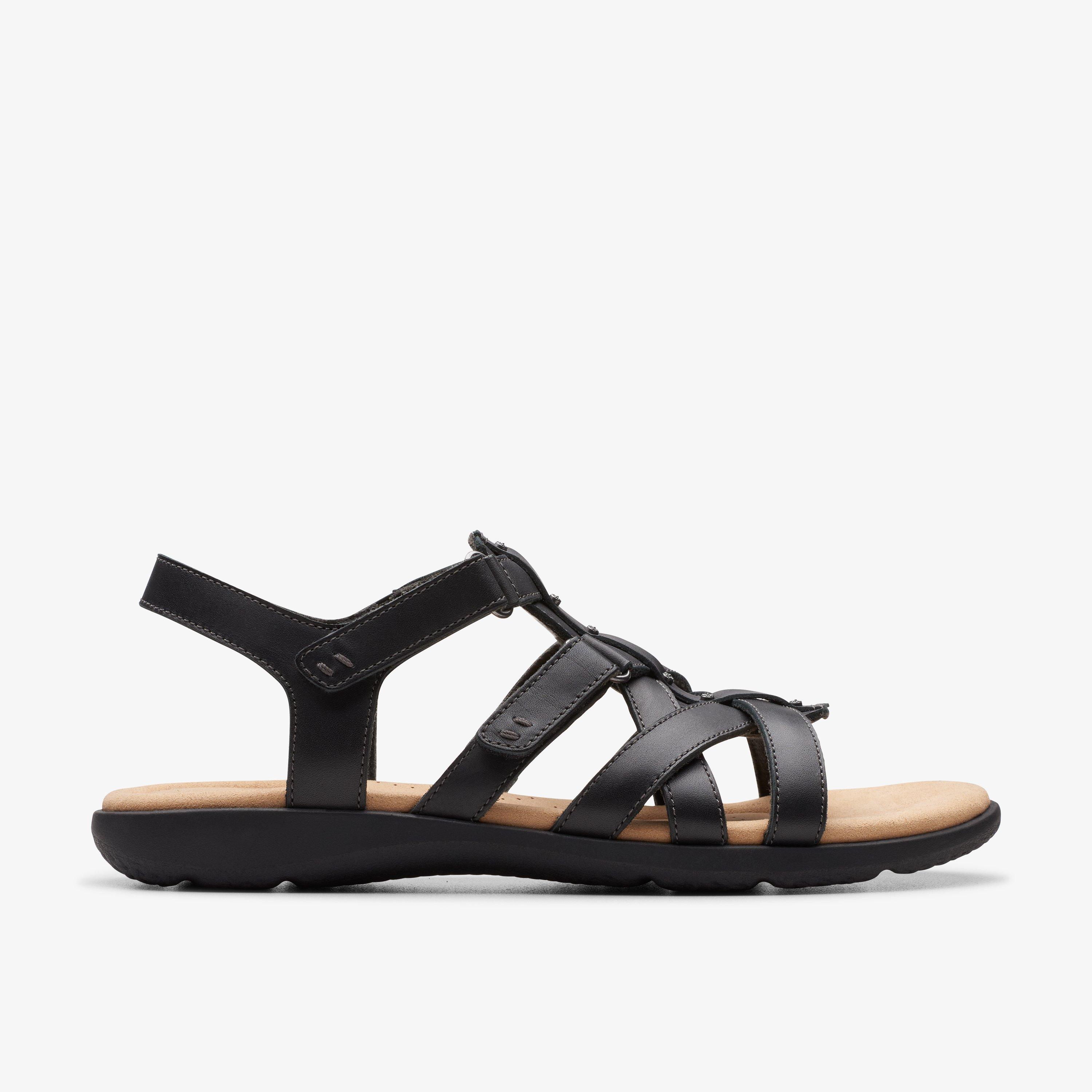 Clarks black 2024 ladies sandals