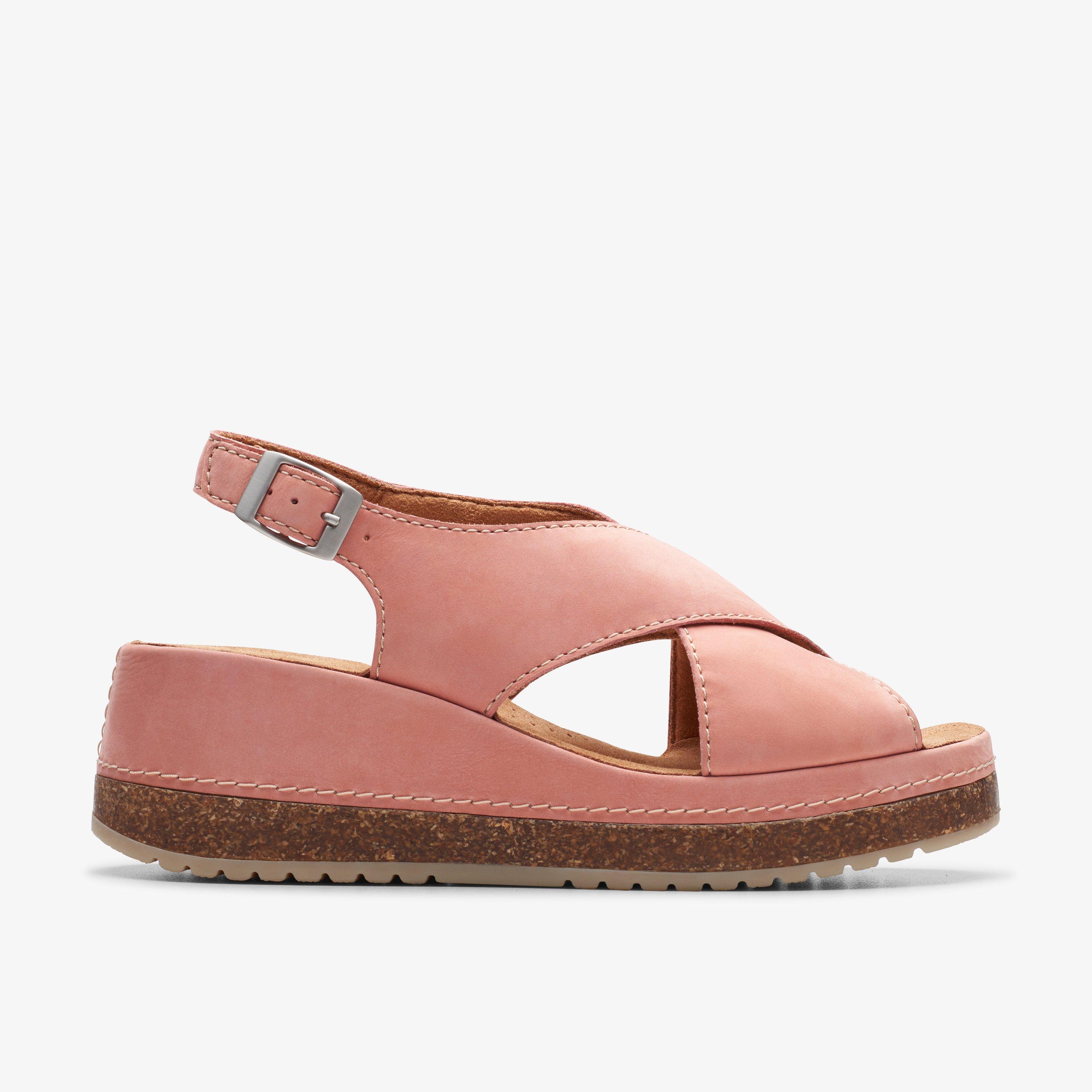 Clarks pink wedge store sandals