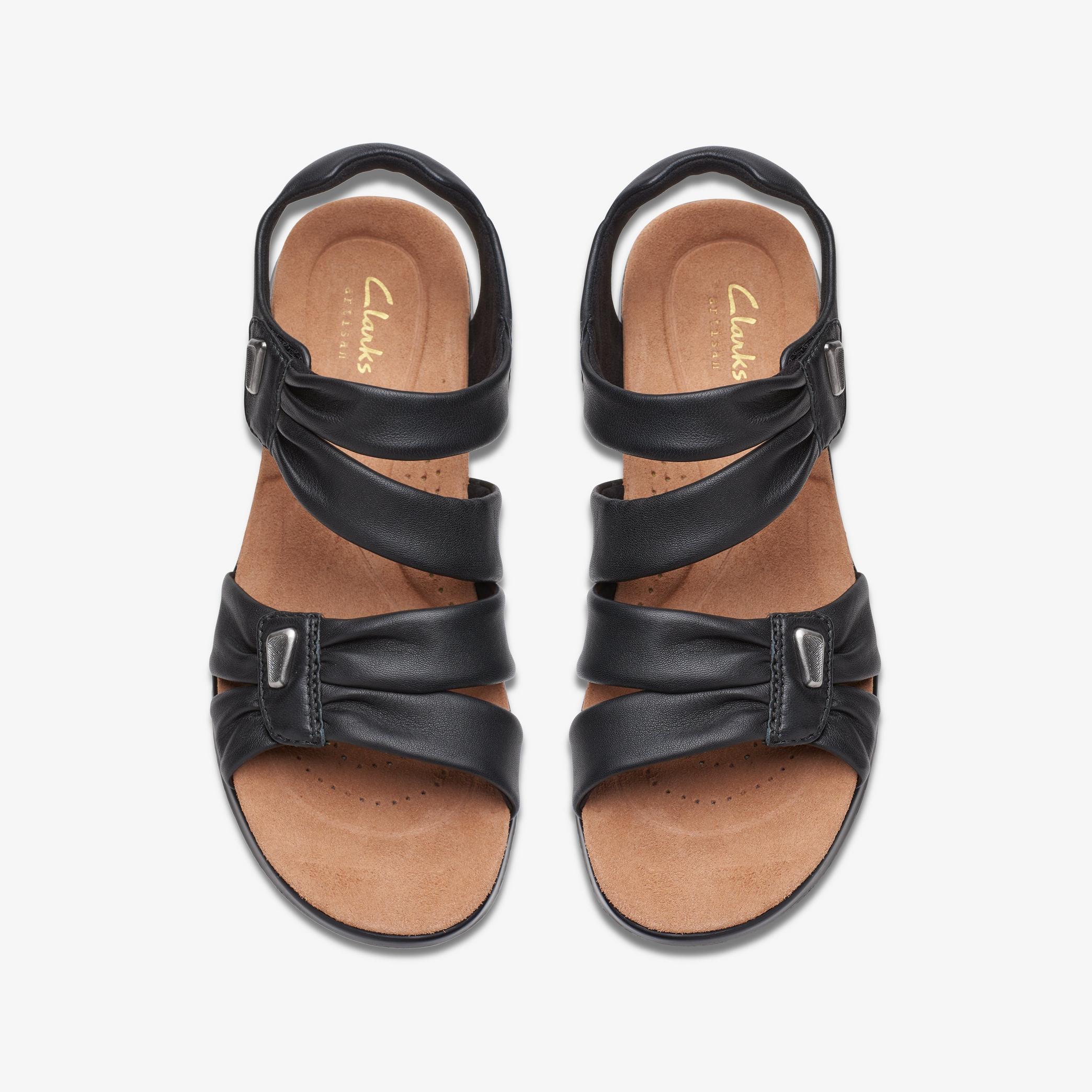 Kitly Ave Black Leather Flat Sandals, view 6 of 6