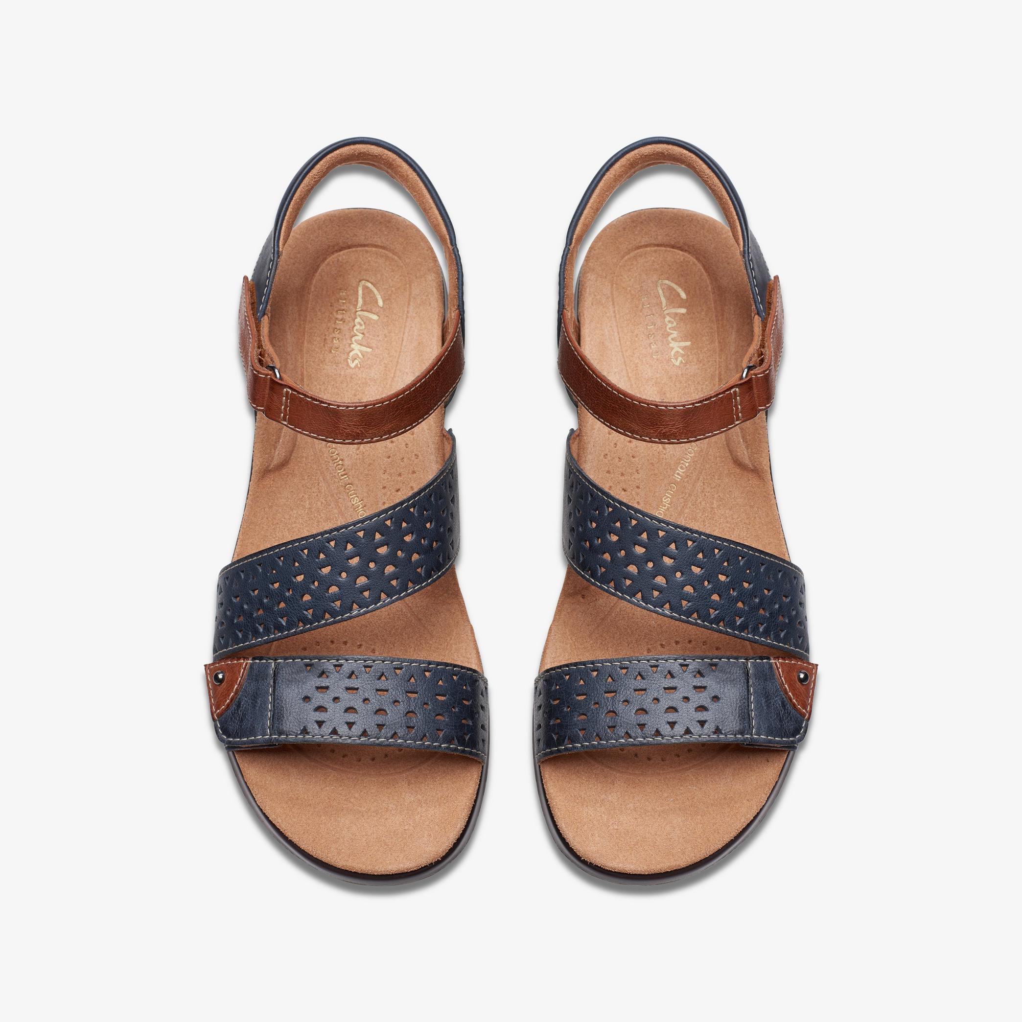 Kitly Way Navy Leather Flat Sandals, view 6 of 6
