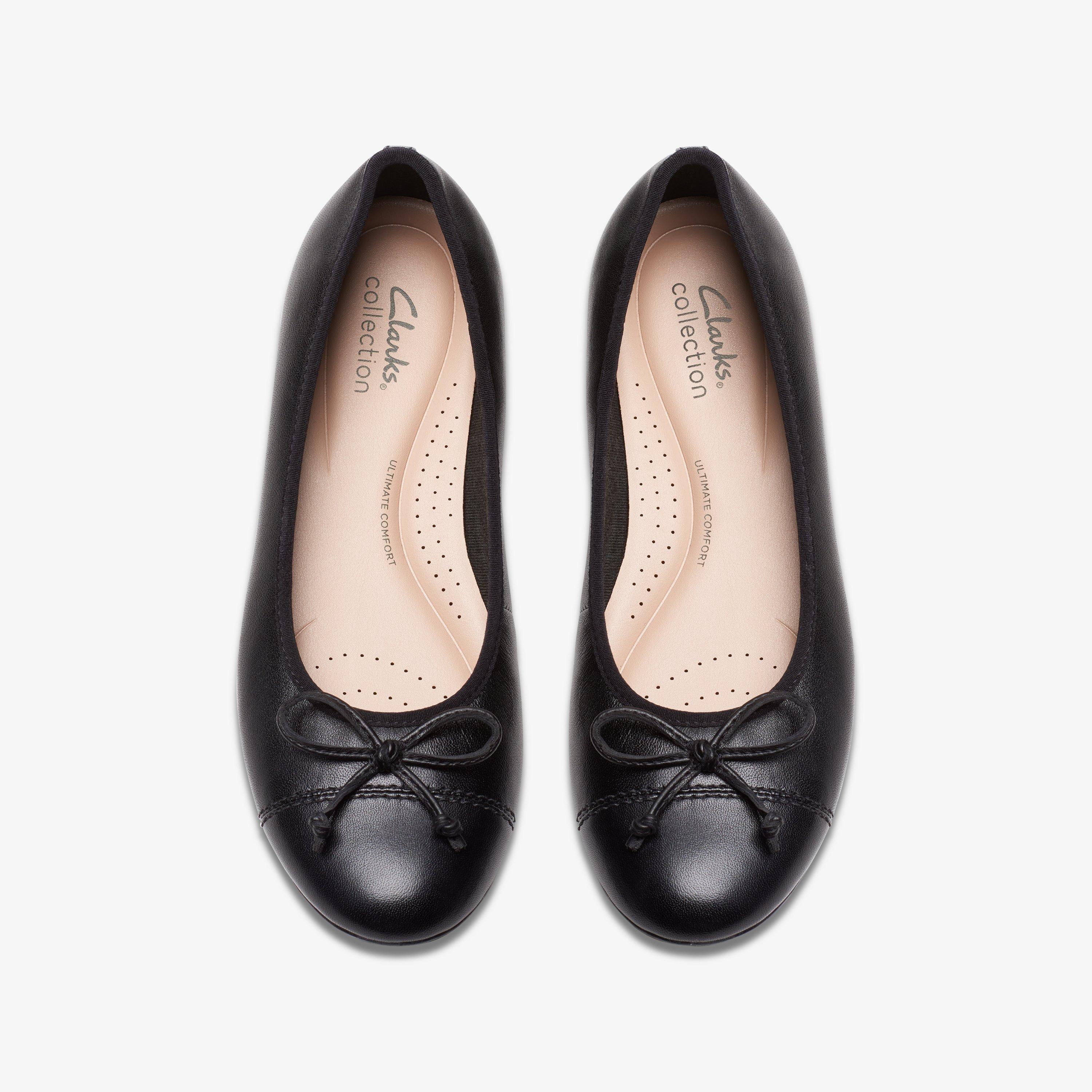 Clarks womens black flats online