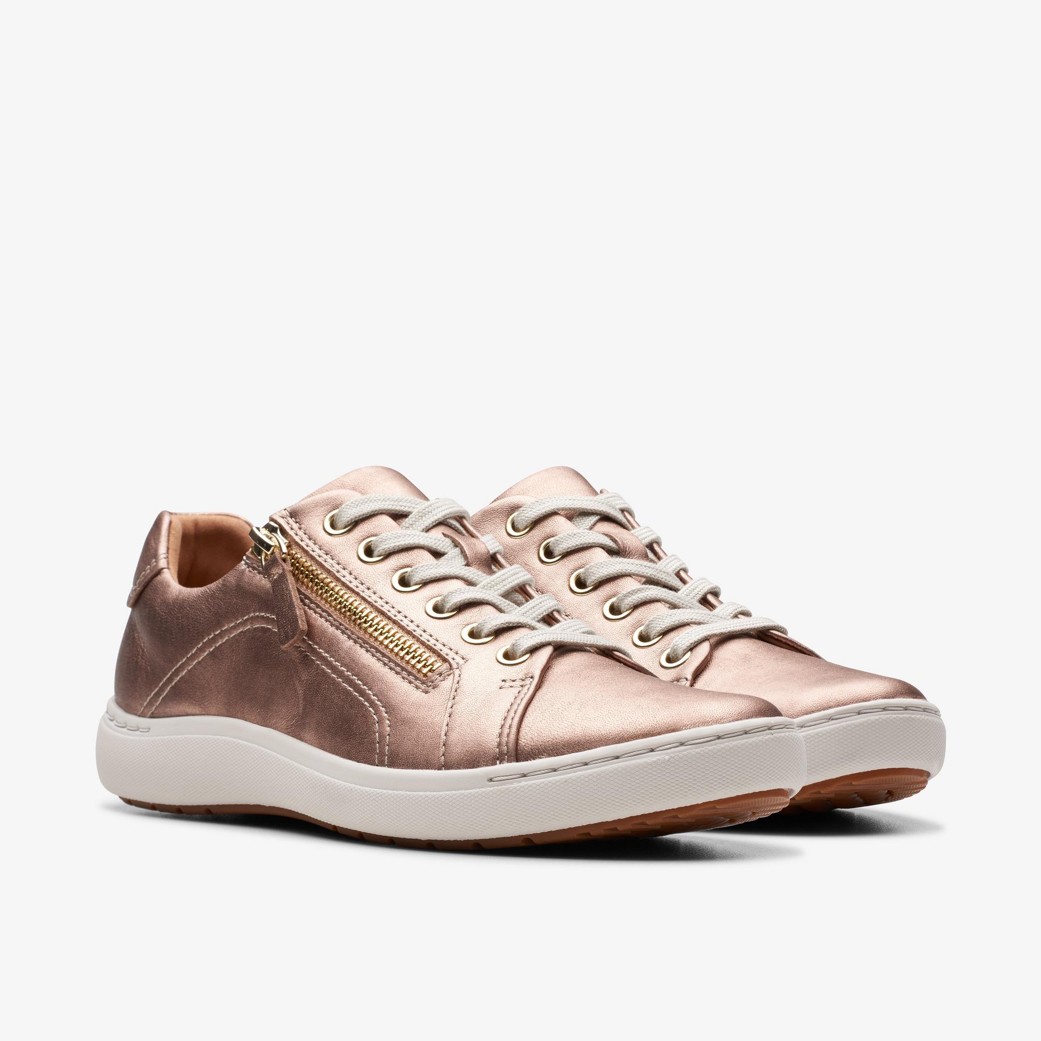 Nalle Lace Rose Gold Leather Sneakers, view 4 of 7