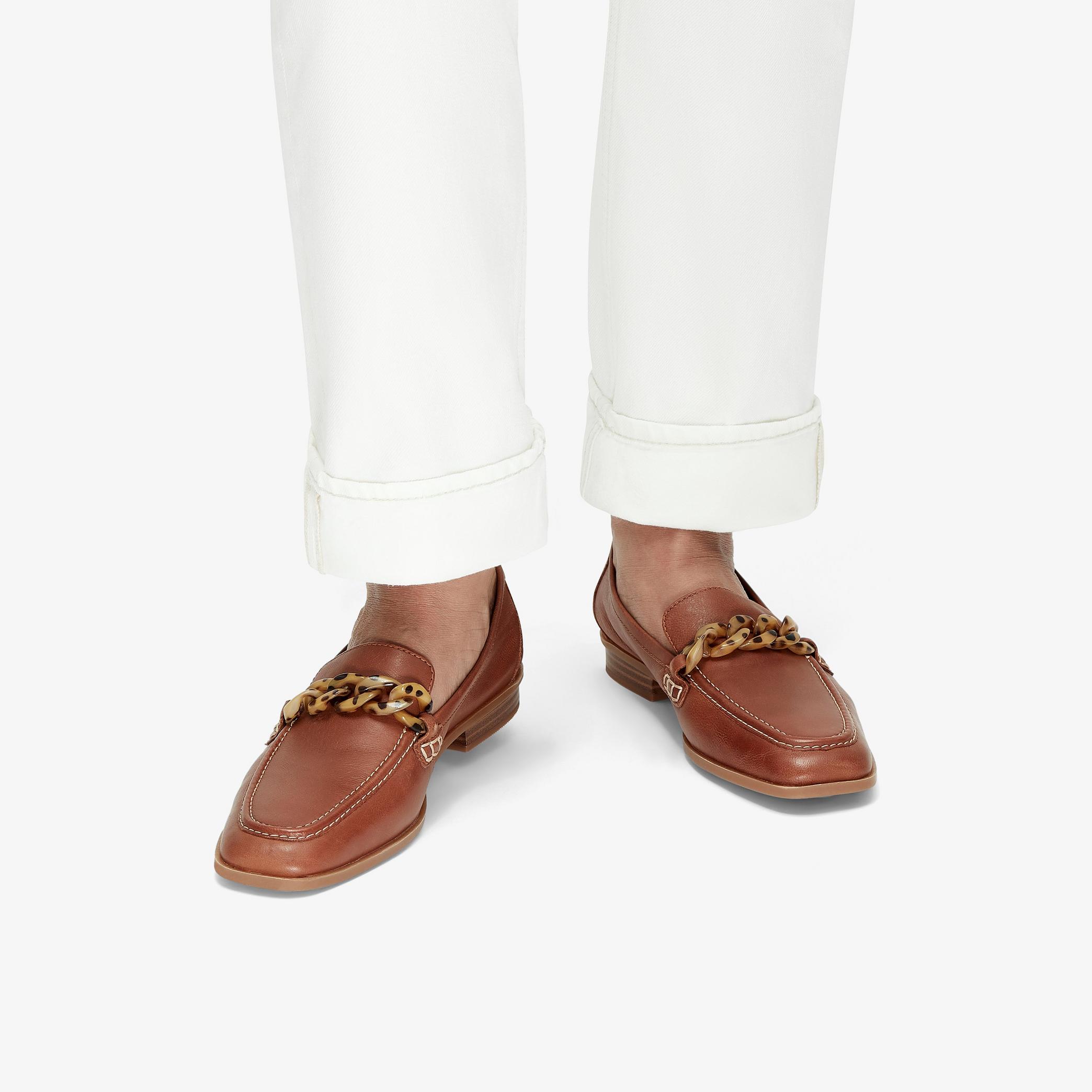 Sarafyna Iris Tan Leather Loafers, view 10 of 11